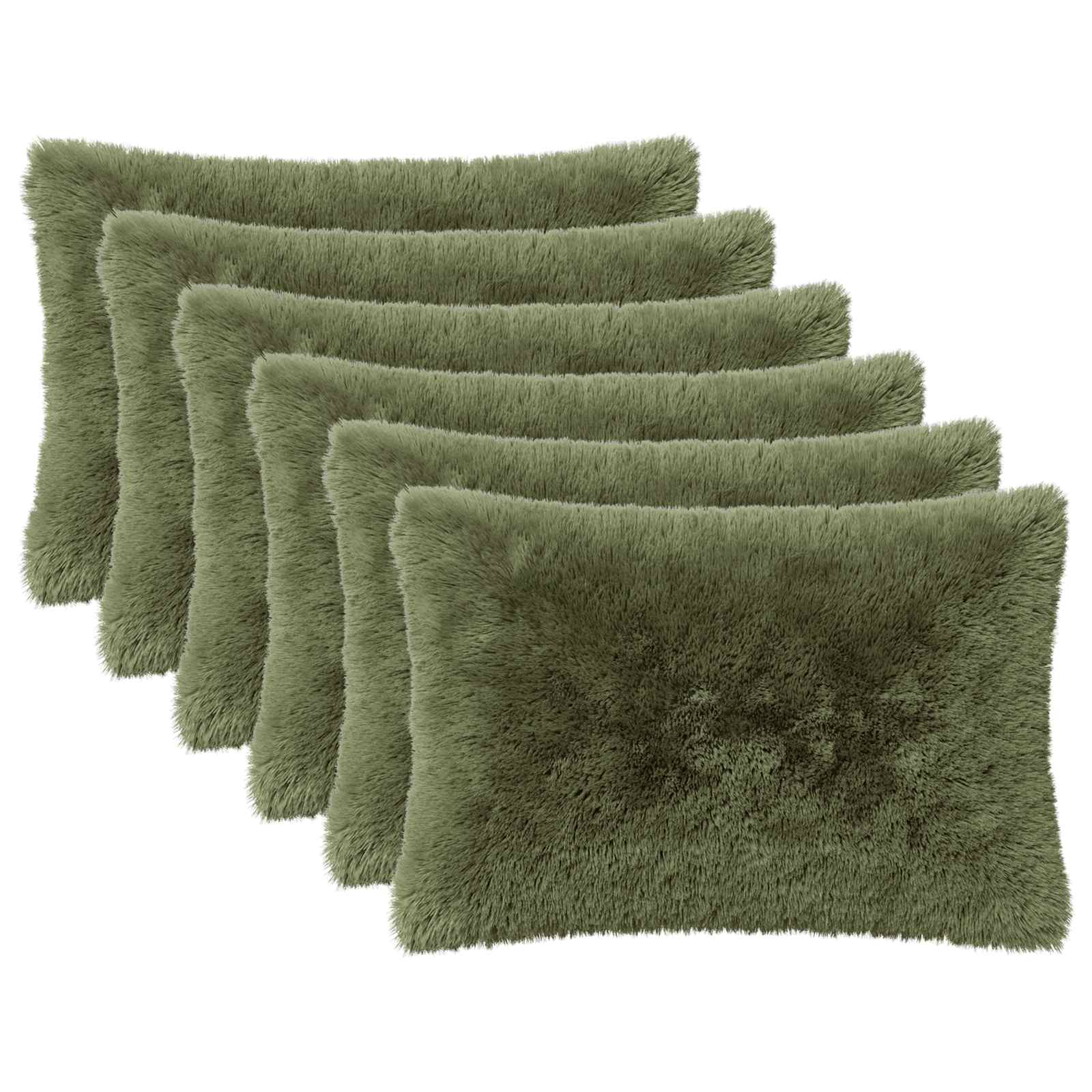 Κάλυμμα Μαξιλαριού 6 pcs HEERLEN Πράσινο 30 x 50 cm PV Φλίς - Pakobazaar