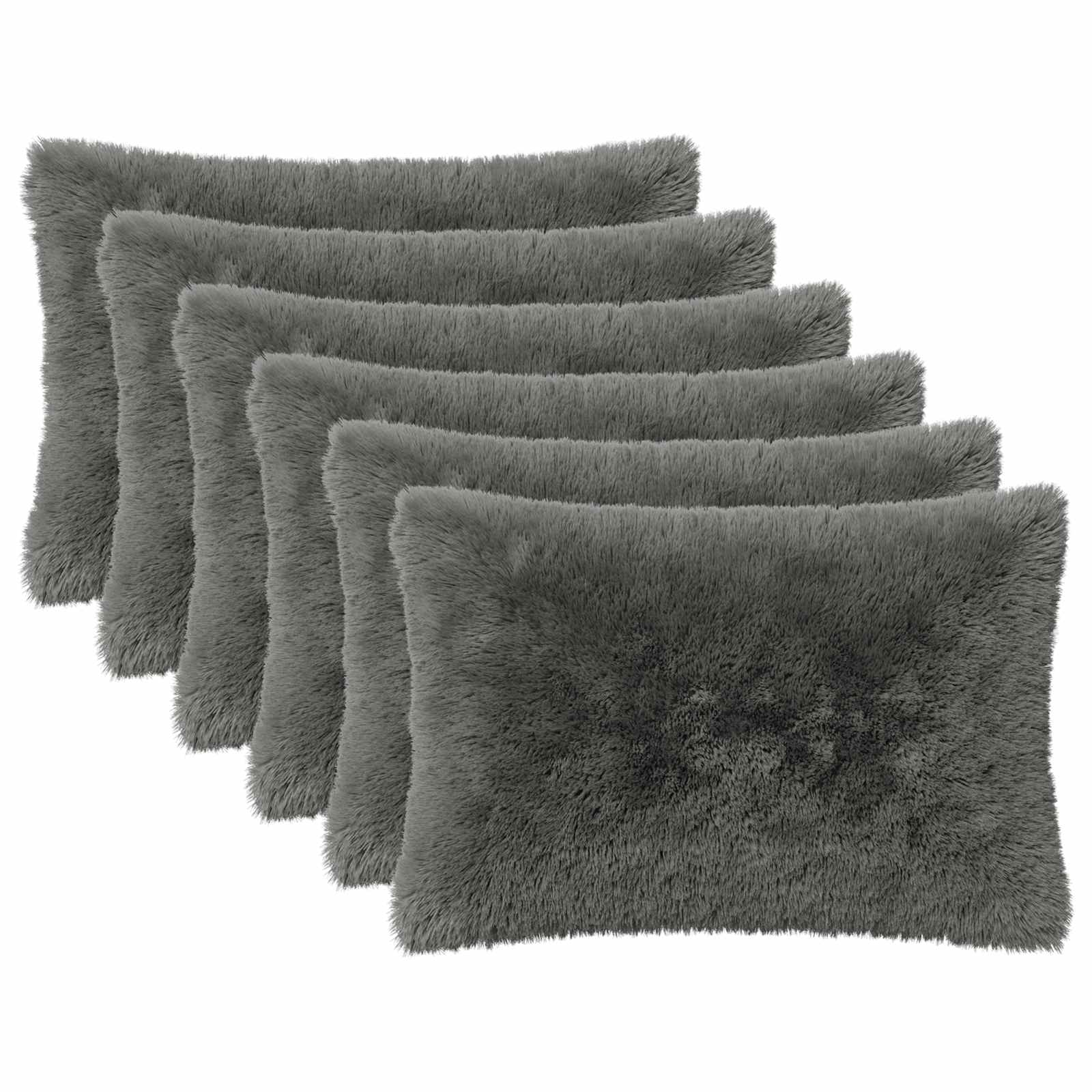Κάλυμμα Μαξιλαριού 6 pcs HEERLEN Ανοιχτό γκρι 30 x 50 cm - Pakobazaar