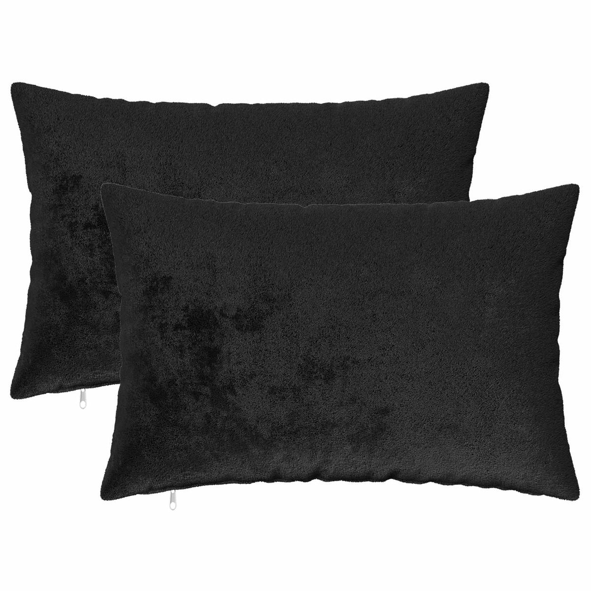 Κάλυμμα Μαξιλαριού 2 pcs HEERLEN Μαύρο 30 x 50 cm Φανέλα