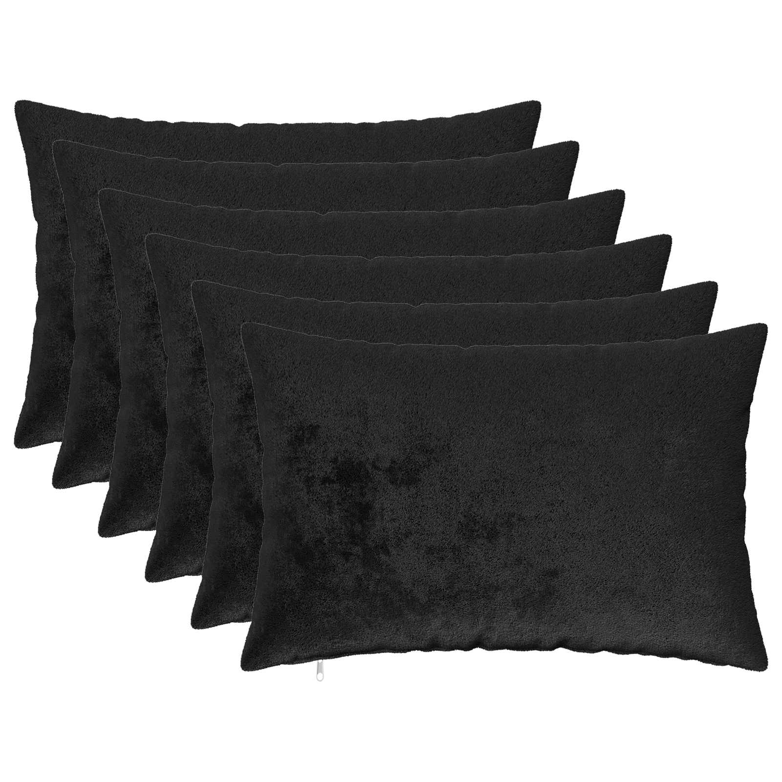 Κάλυμμα Μαξιλαριού 6 pcs HEERLEN Μαύρο 30 x 50 cm Φανέλα