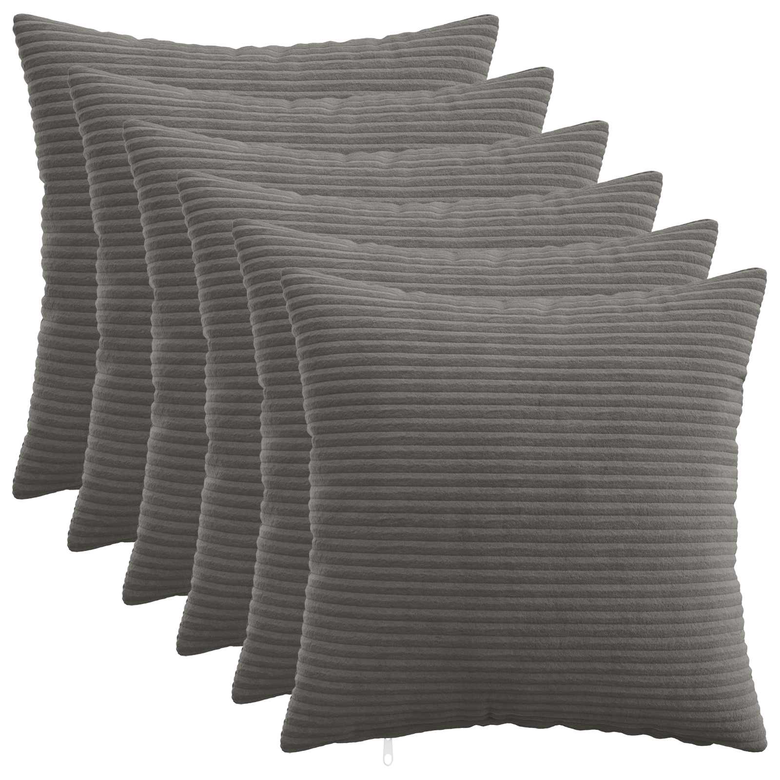 Κάλυμμα Μαξιλαριού 6 pcs HEERLEN Σκούρο Γκρι 35 x 35 cm - Pakobazaar