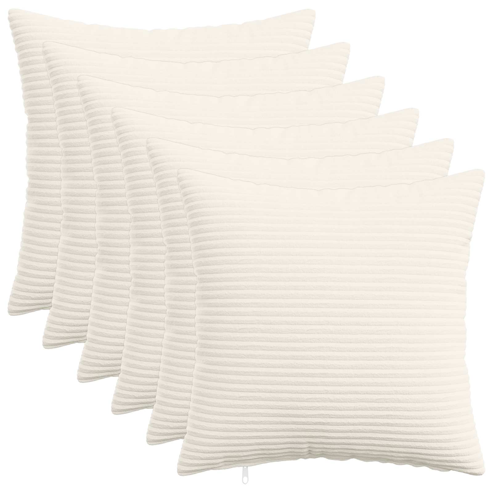 Κάλυμμα Μαξιλαριού 6 pcs HEERLEN Κρεμ 35 x 35 cm κορντουρόι - Pakobazaar