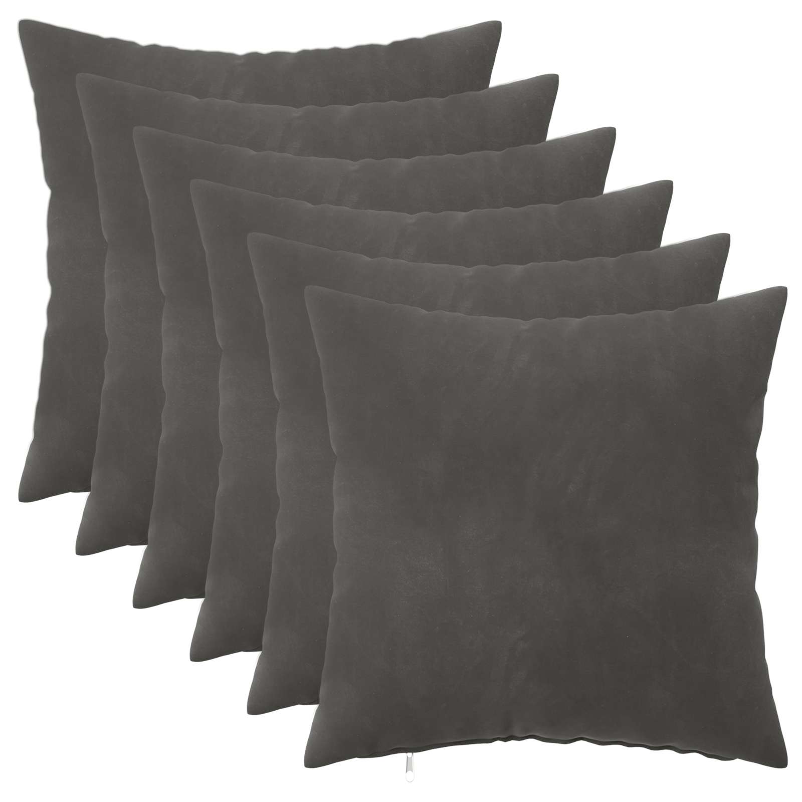 Κάλυμμα Μαξιλαριού 6 pcs HEERLEN Σκούρο Γκρι 40 x 40 cm Βελούδο