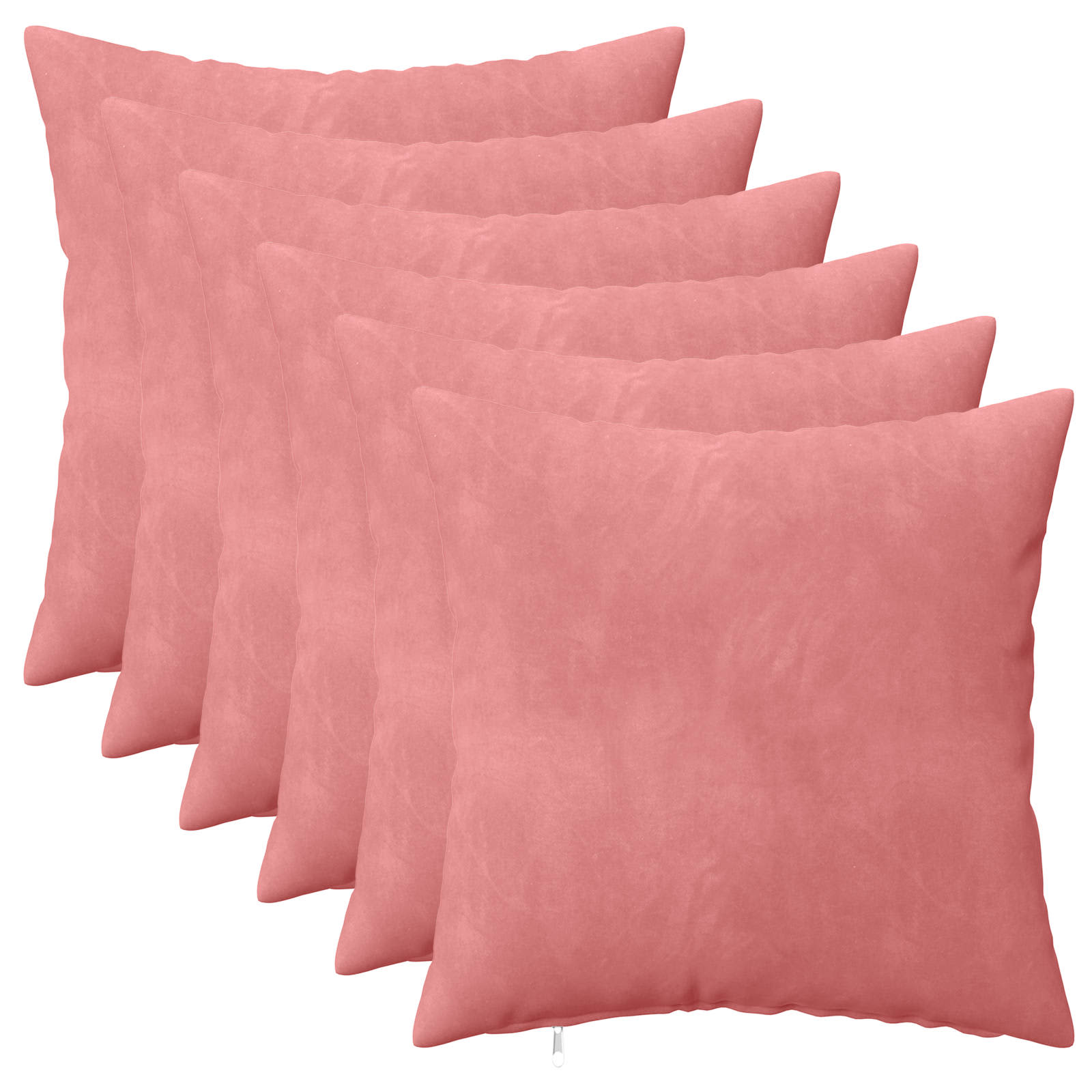 Κάλυμμα Μαξιλαριού 6 pcs HEERLEN Ροζ 40 x 40 cm Βελούδο - Pakobazaar