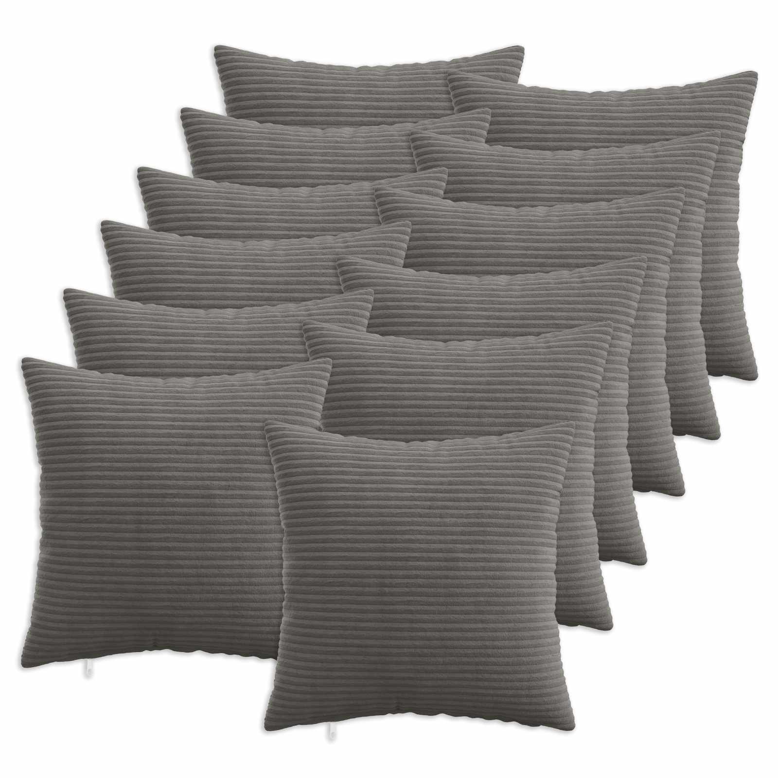 Κάλυμμα Μαξιλαριού 12 pcs HEERLEN Σκούρο Γκρι 40 x 40 cm