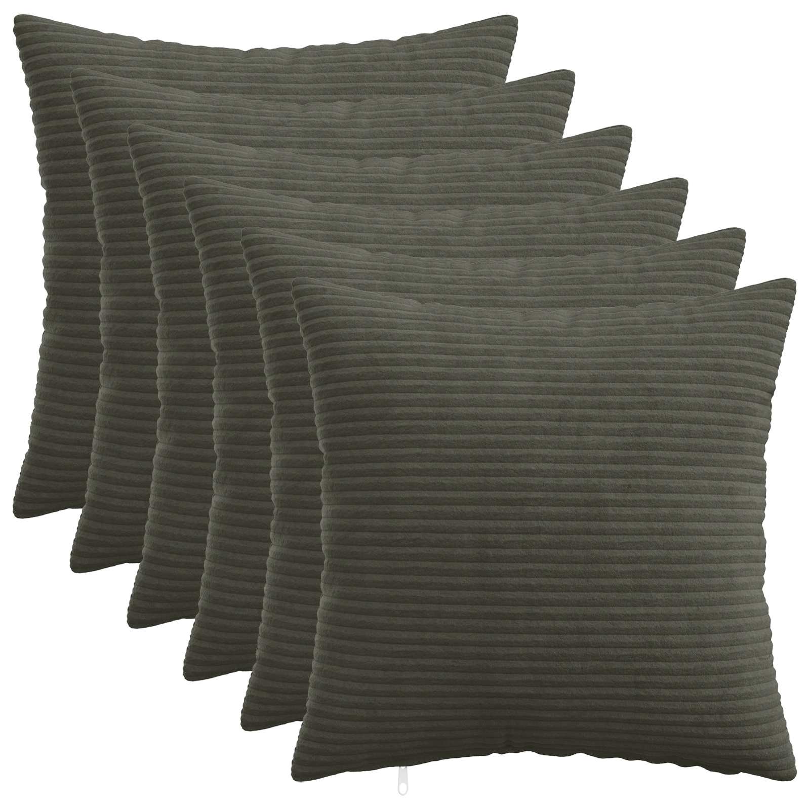 Κάλυμμα Μαξιλαριού 6 pcs HEERLEN Ανθρακί 40 x 40 cm κορντουρόι