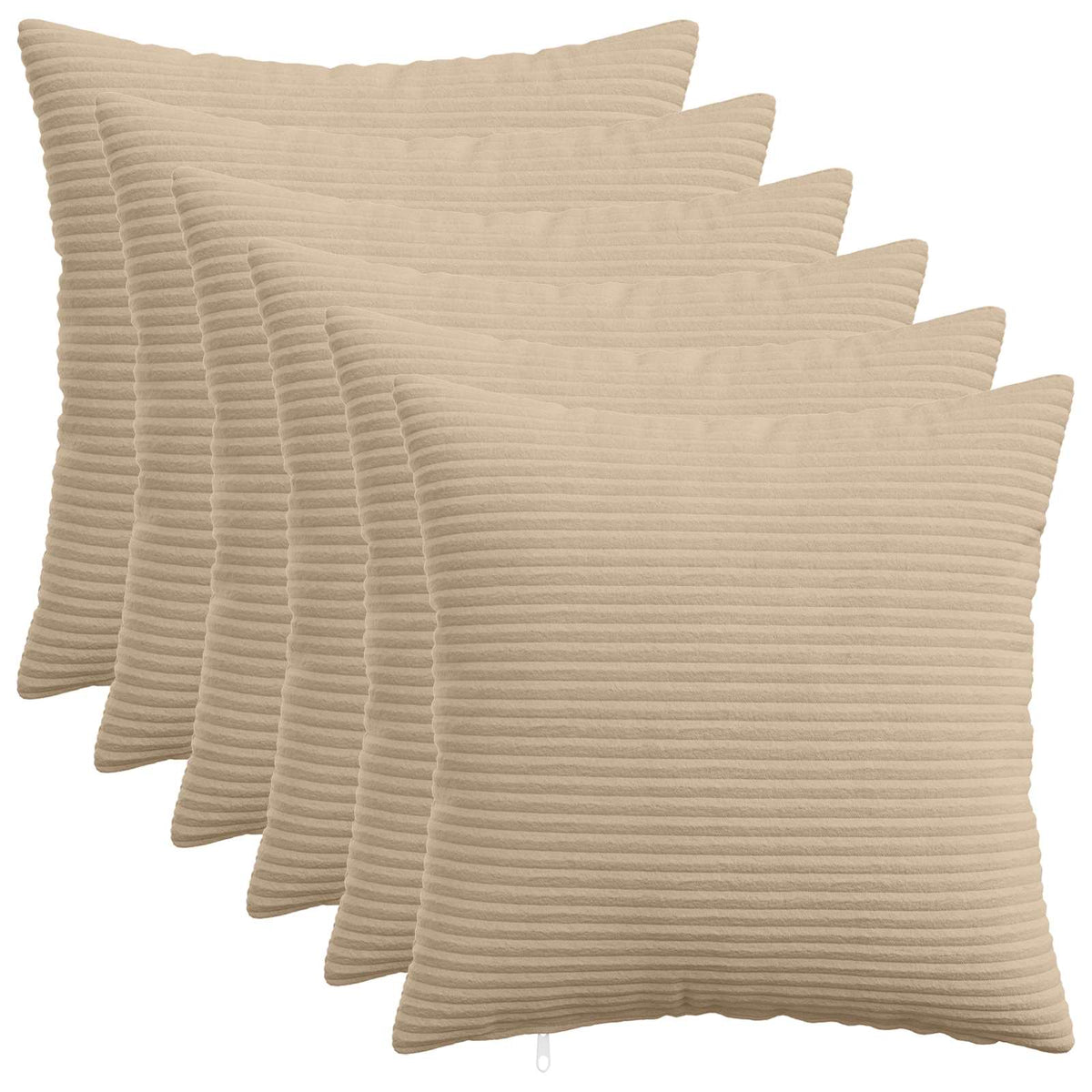 Κάλυμμα Μαξιλαριού 6 pcs HEERLEN Taupe 40 x 40 cm κορντουρόι