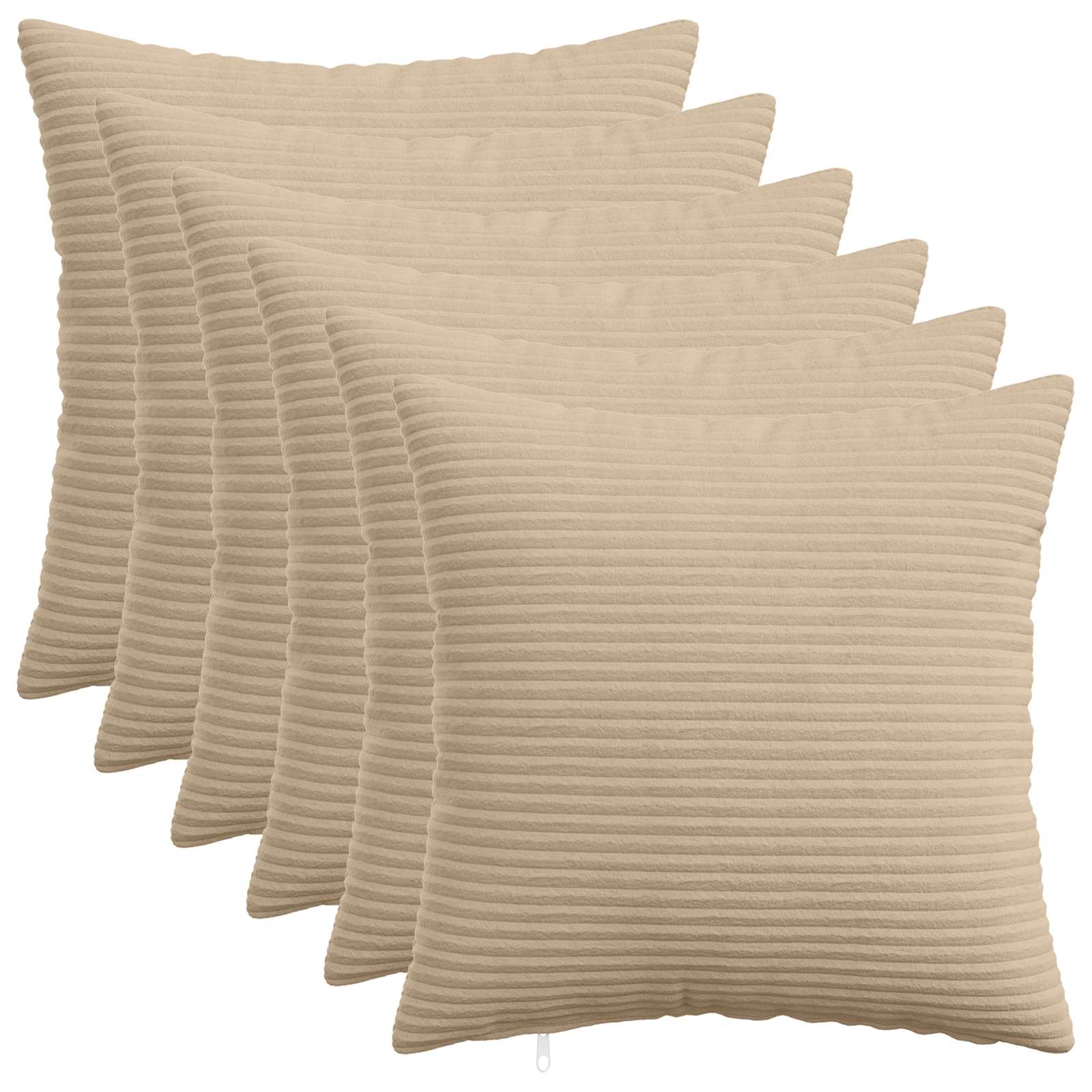 Κάλυμμα Μαξιλαριού 6 pcs HEERLEN Taupe 40 x 40 cm κορντουρόι