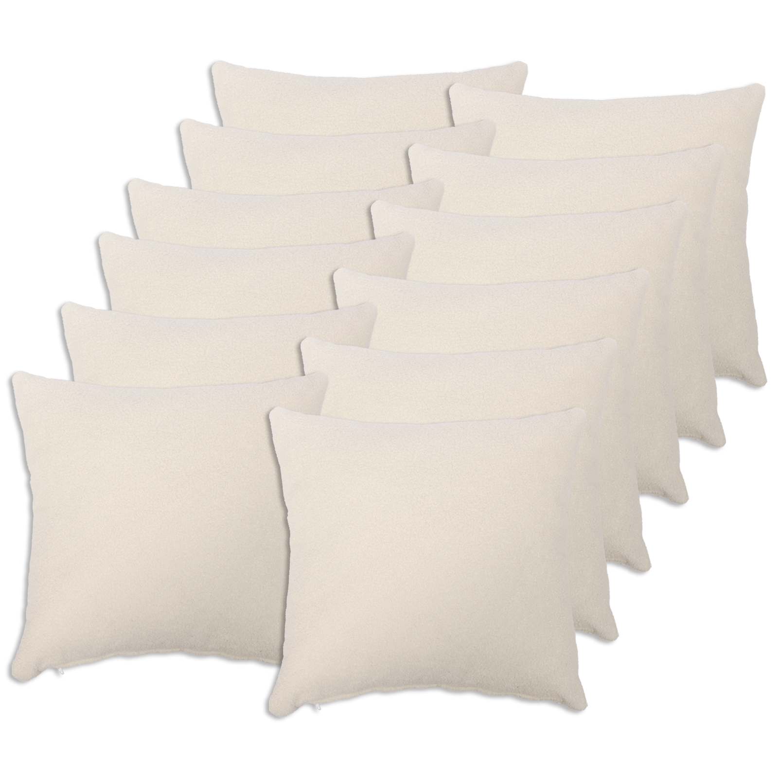 Κάλυμμα Μαξιλαριού 12 pcs HEERLEN Κρεμ 40 x 40 cm Μπουκλέ