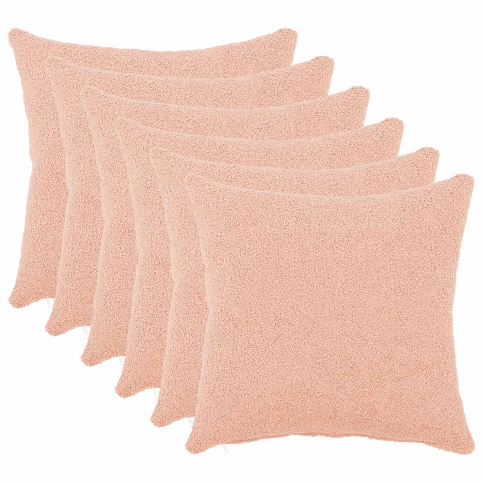 Κάλυμμα Μαξιλαριού 6 pcs HEERLEN Ροζ 40 x 40 cm Μπουκλέ
