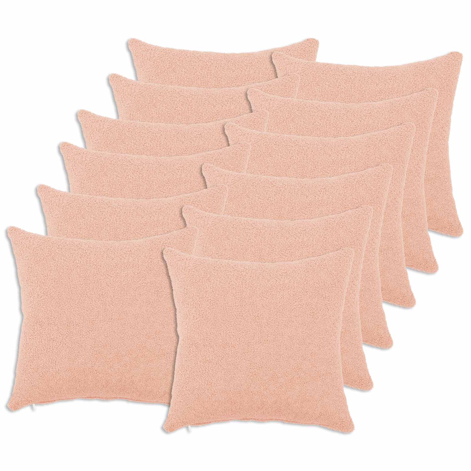 Κάλυμμα Μαξιλαριού 12 pcs HEERLEN Ροζ 40 x 40 cm Μπουκλέ - Pakobazaar