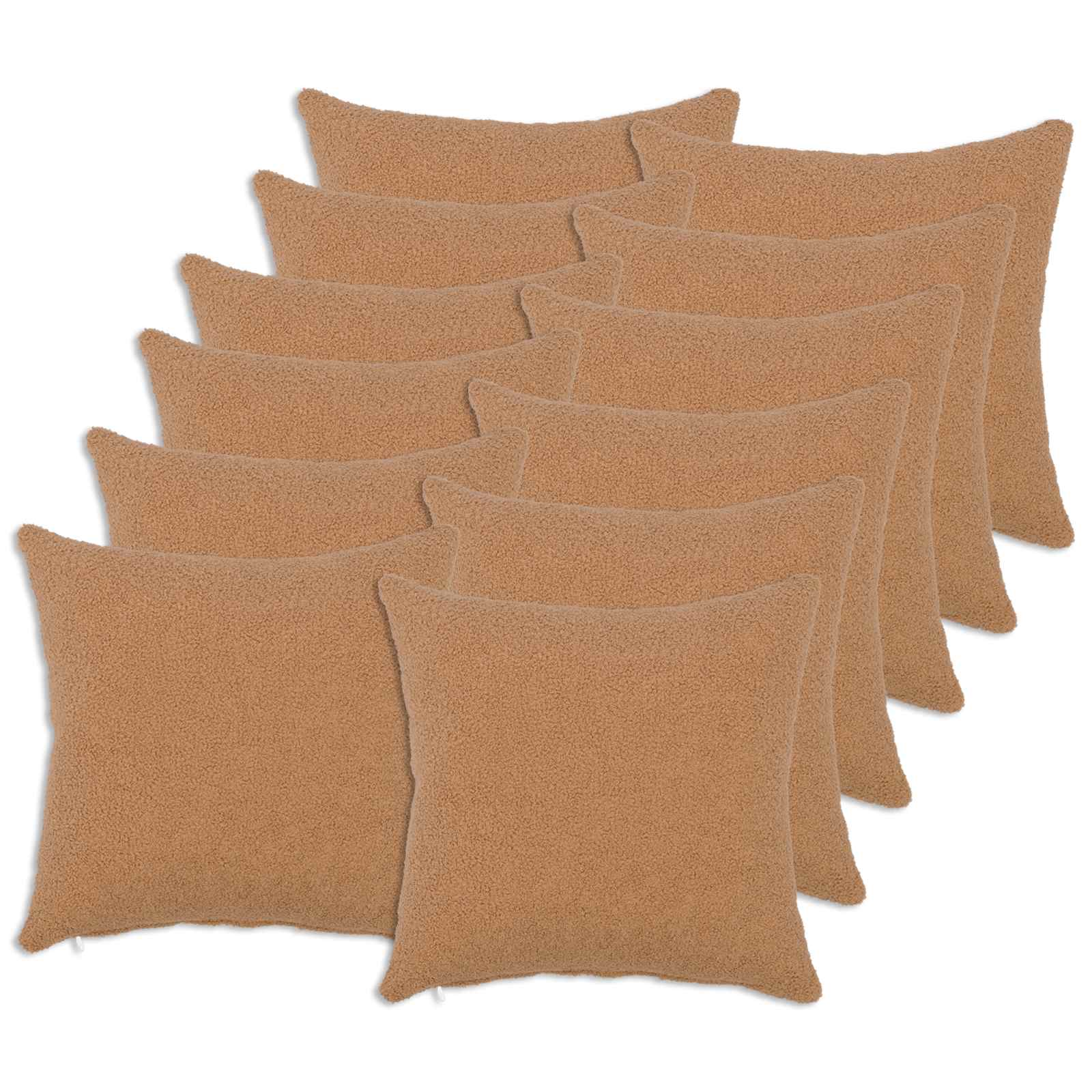 Κάλυμμα Μαξιλαριού 12 pcs HEERLEN Μπεζ 40 x 40 cm Μπουκλέ - Pakobazaar