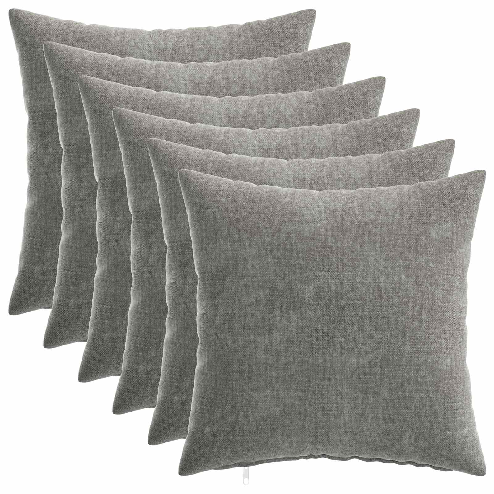Κάλυμμα Μαξιλαριού 6 pcs HEERLEN Σκούρο Γκρι 40 x 40 cm - Pakobazaar