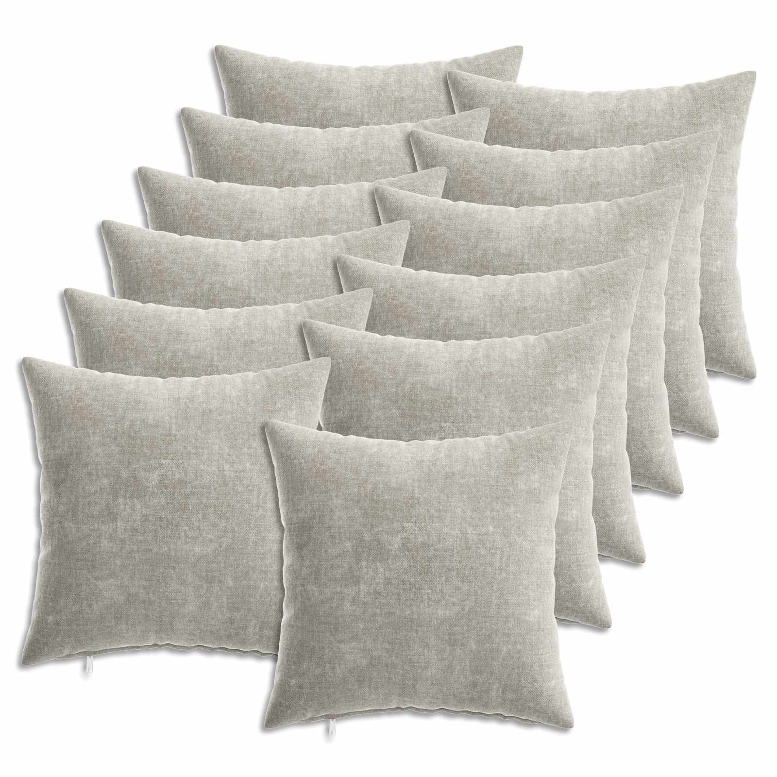 Κάλυμμα Μαξιλαριού 12 pcs HEERLEN Ανοιχτό γκρι 40 x 40 cm