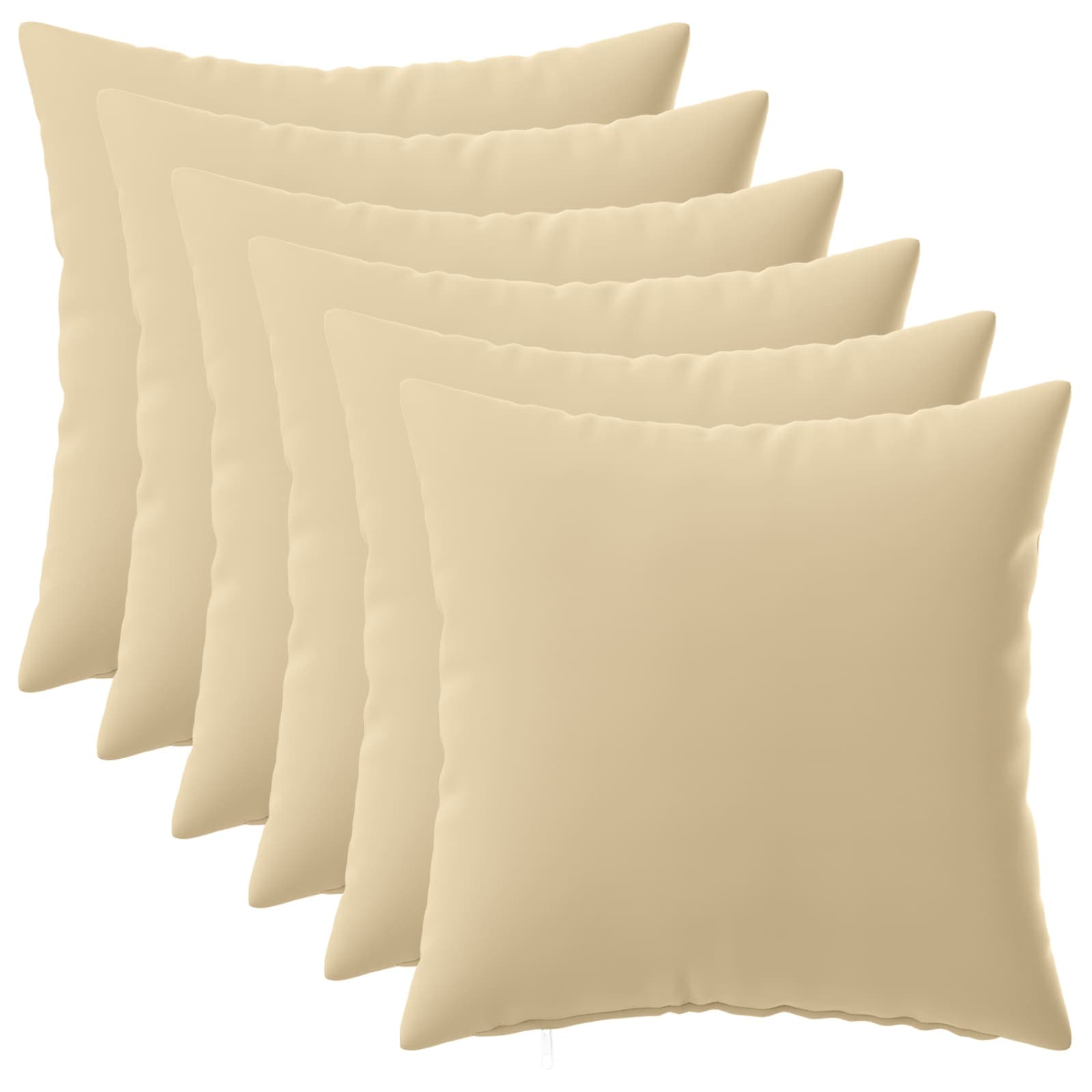Κάλυμμα Μαξιλαριού 6 pcs HEERLEN Μπεζ 40 x 40 cm Πολυεστέρας