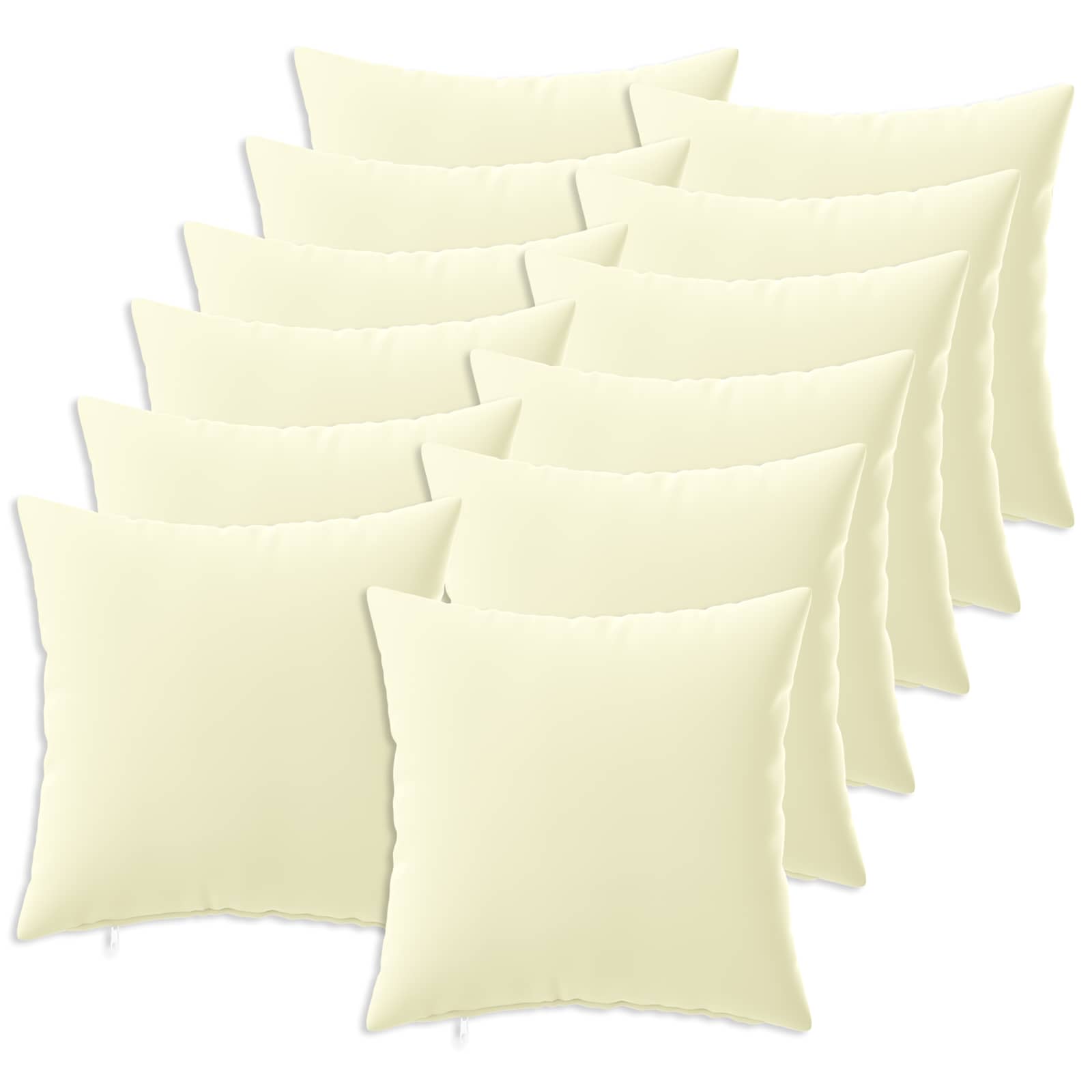 Κάλυμμα Μαξιλαριού 12 pcs HEERLEN Κρεμ 40 x 40 cm Πολυεστέρας - Pakobazaar