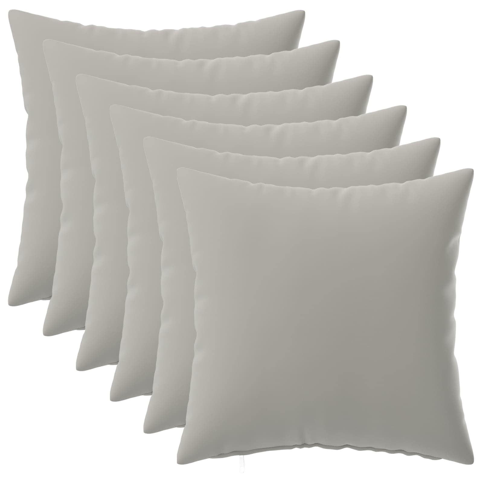 Κάλυμμα Μαξιλαριού 6 pcs HEERLEN Γκρι 40 x 40 cm Πολυεστέρας - Pakobazaar