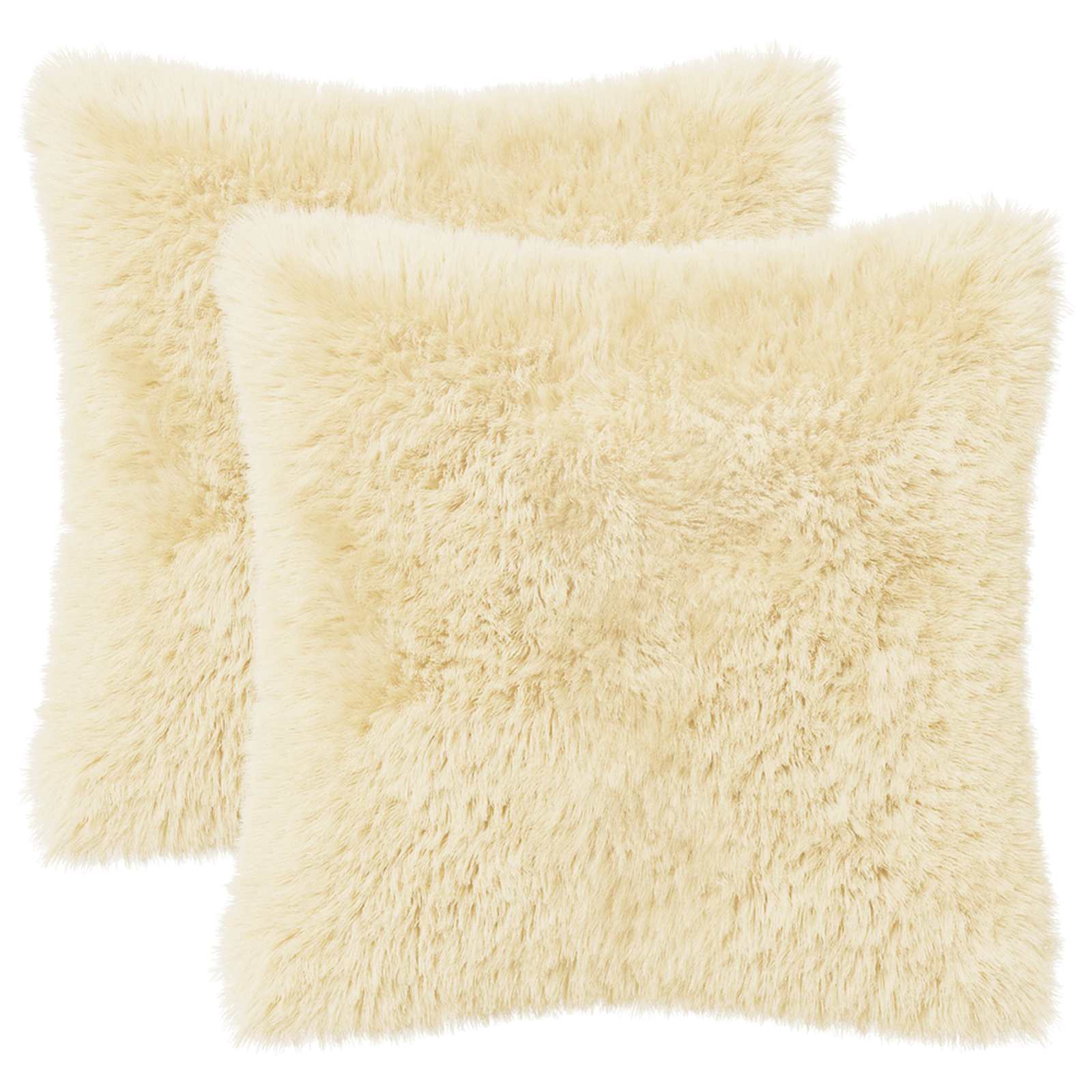 Κάλυμμα Μαξιλαριού 2 pcs HEERLEN Κρεμ 40 x 40 cm PV Φλίς - Pakobazaar