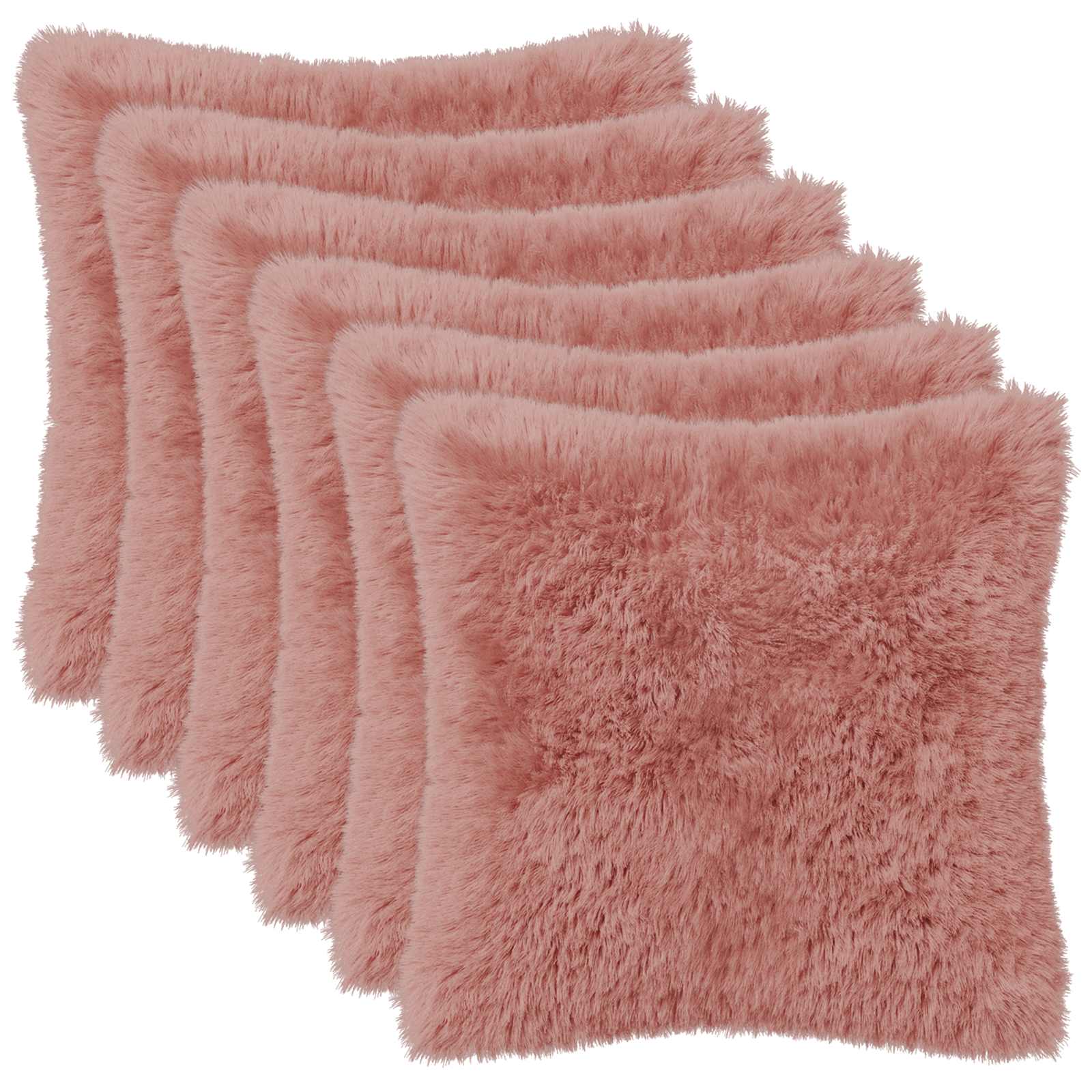 Κάλυμμα Μαξιλαριού 6 pcs HEERLEN Ροζ 40 x 40 cm PV Φλίς