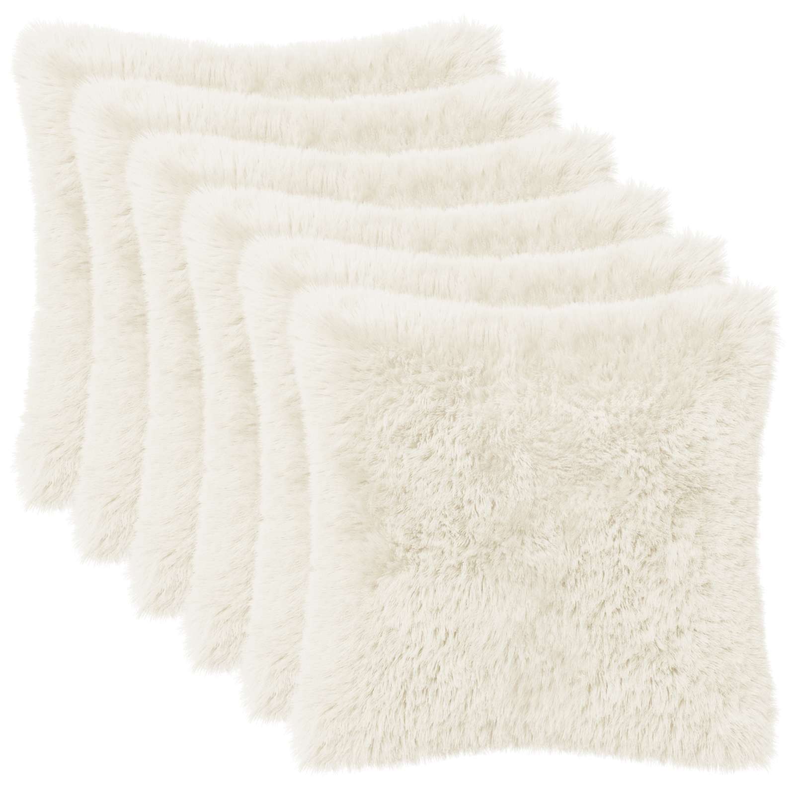 Κάλυμμα Μαξιλαριού 6 pcs HEERLEN Λευκό 40 x 40 cm PV Φλίς
