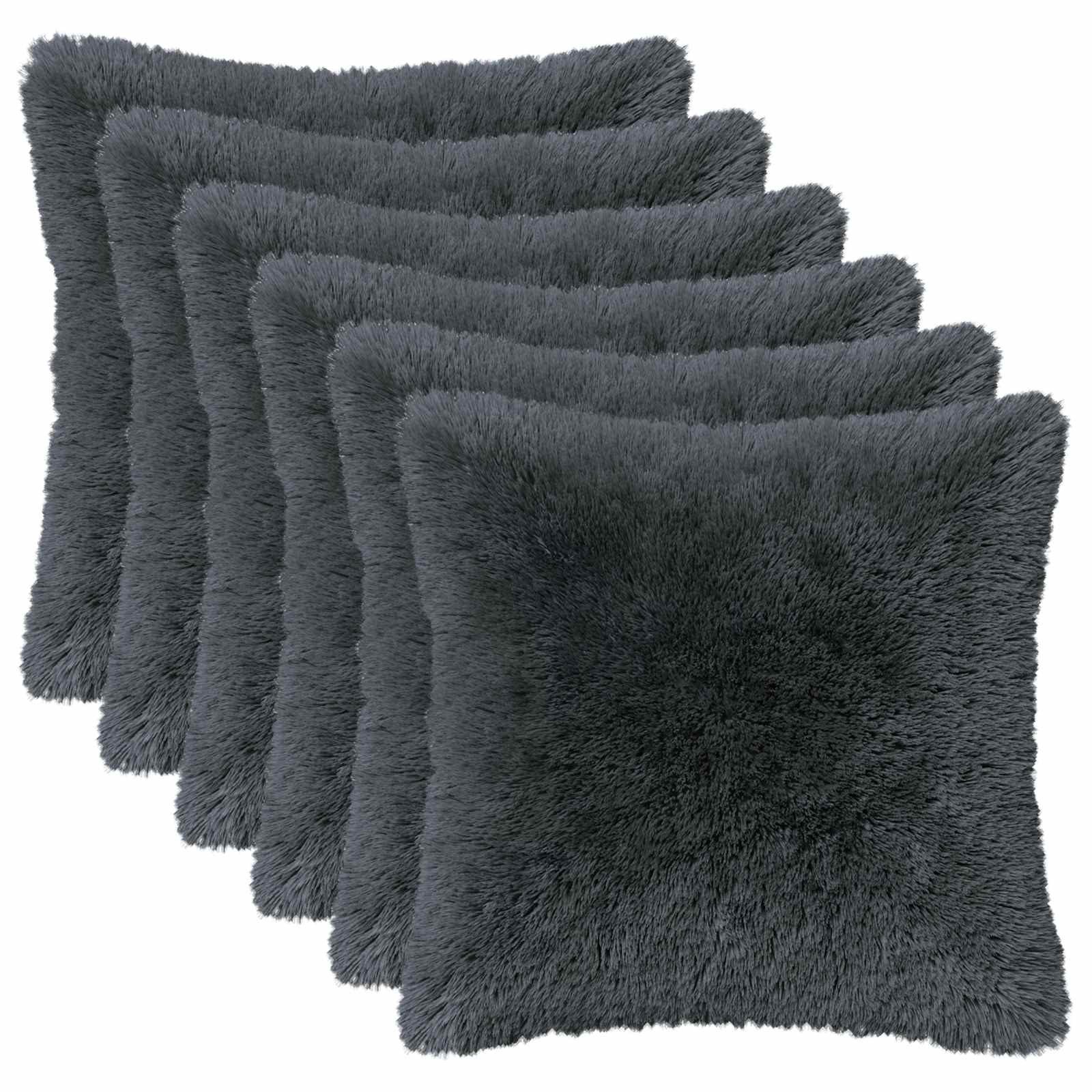 Κάλυμμα Μαξιλαριού 6 pcs HEERLEN Ανθρακί 40 x 40 cm PV Φλίς