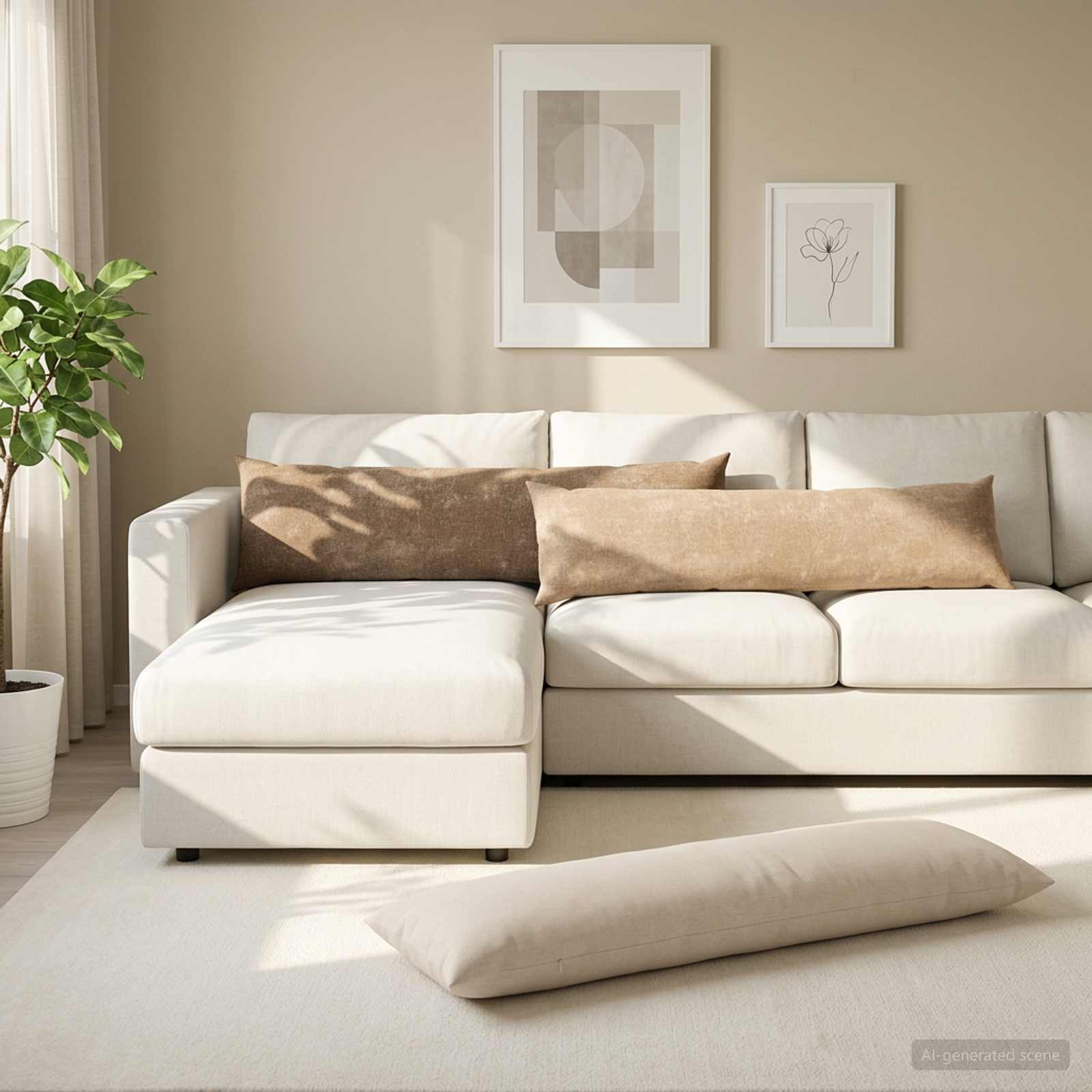 Κάλυμμα Μαξιλαριού 2 τμχ. HEERLEN Taupe 40 x 145 εκ.