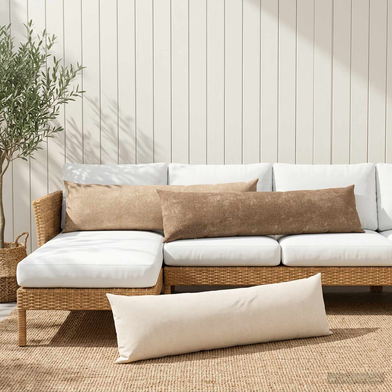 Κάλυμμα Μαξιλαριού 2 τμχ. HEERLEN Taupe 40 x 145 εκ.