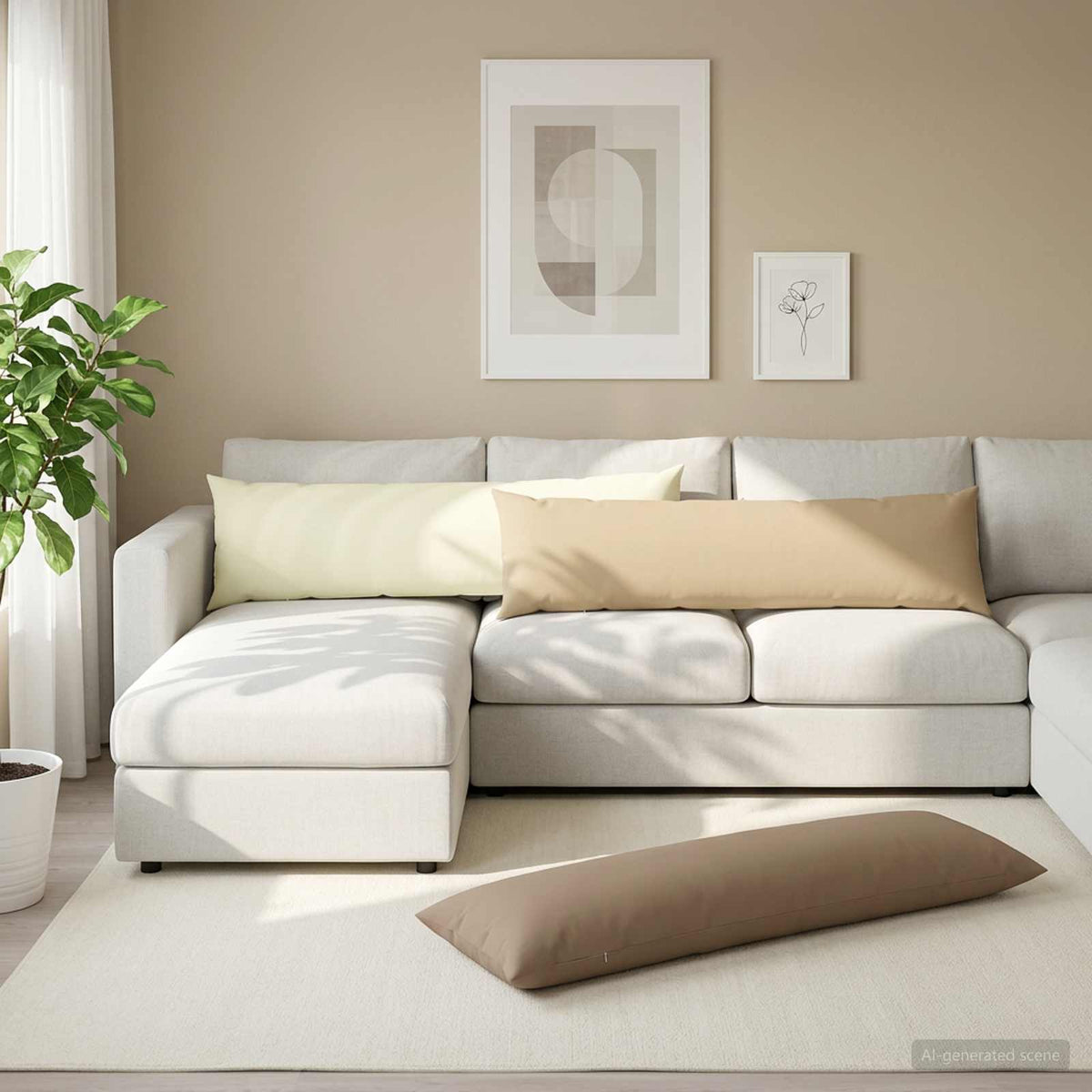 Μαξιλάρι με μαξιλάρι HEERLEN Taupe 40 x 145 εκ. Πολυεστέρας - Pakobazaar