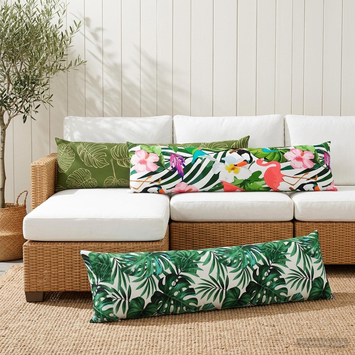 Μαξιλάρι Ρίψης HEERLEN Σχέδιο Φύλλου 40 x 145 cm Πολυεστέρας