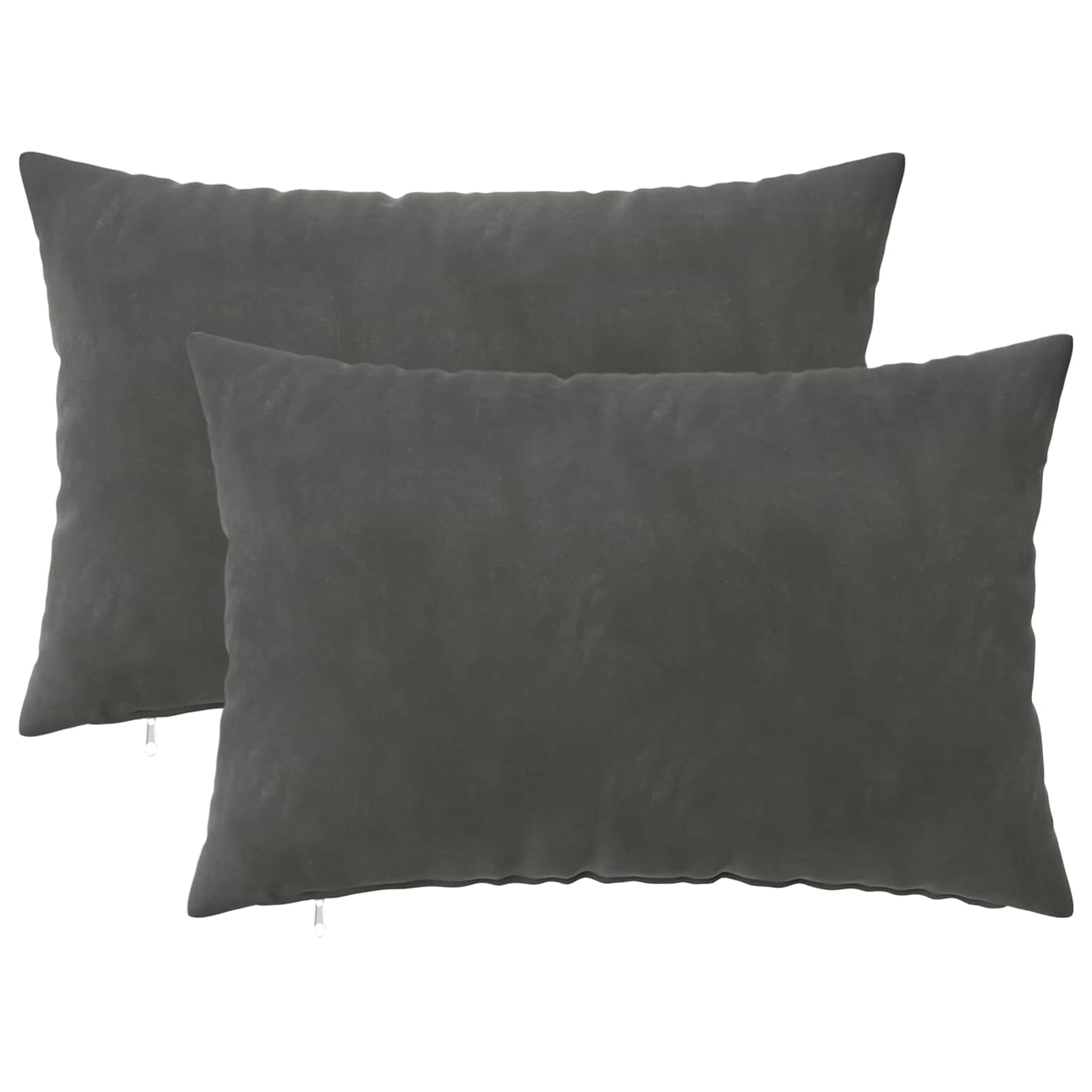 Κάλυμμα Μαξιλαριού 2 pcs HEERLEN Σκούρο Γκρι 40 x 60 cm Βελούδο