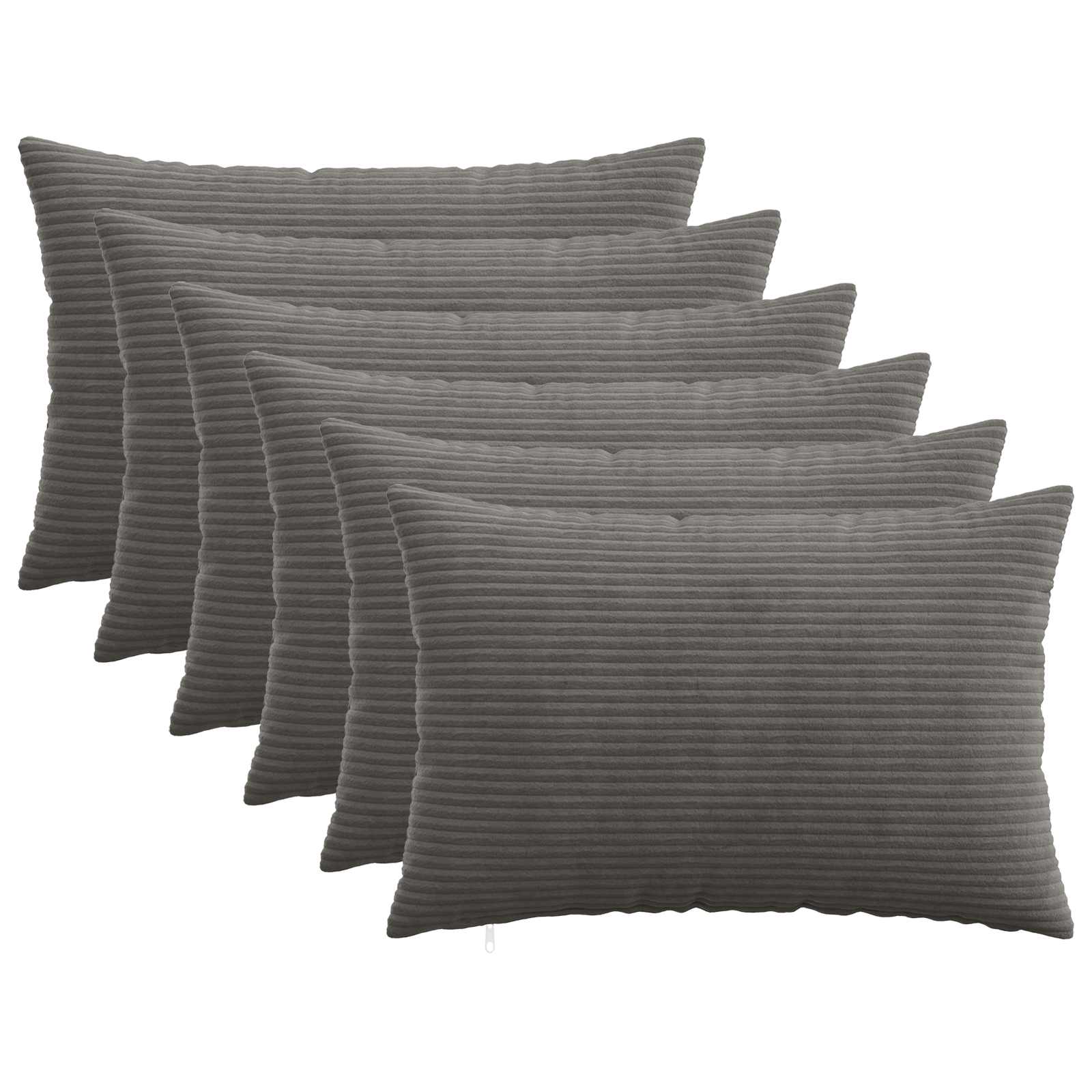 Κάλυμμα Μαξιλαριού 6 pcs HEERLEN Σκούρο Γκρι 40 x 60 cm