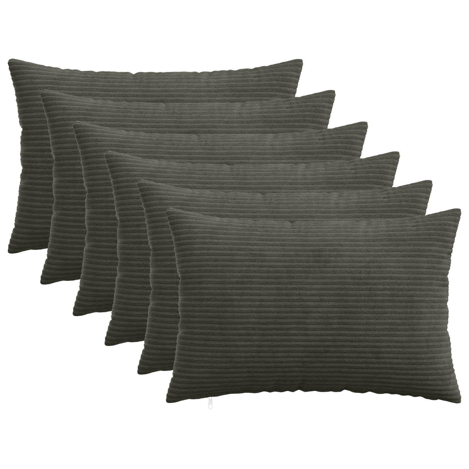 Κάλυμμα Μαξιλαριού 6 pcs HEERLEN Ανθρακί 40 x 60 cm κορντουρόι