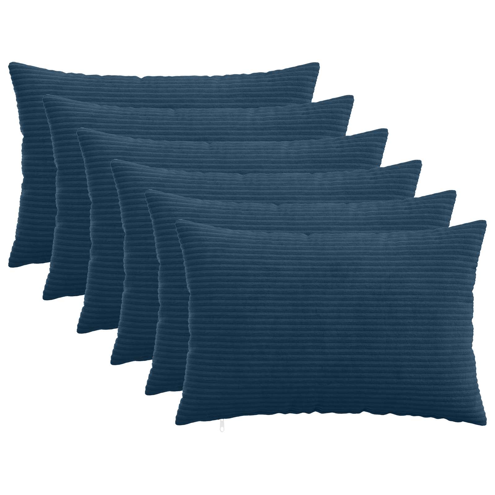 Κάλυμμα Μαξιλαριού 6 pcs HEERLEN Σκούρο μπλε 40 x 60 cm - Pakobazaar