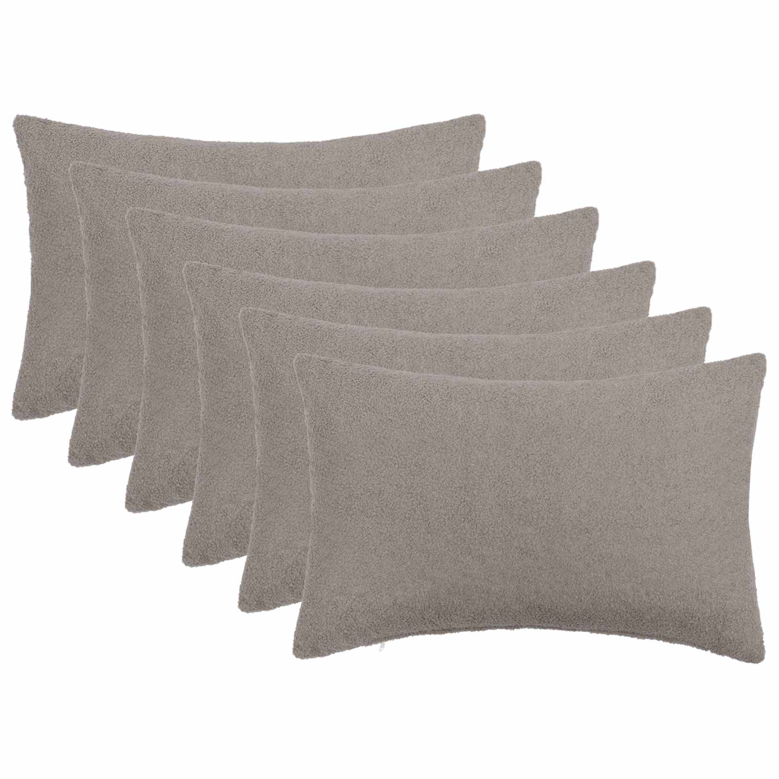 Κάλυμμα Μαξιλαριού 6 pcs HEERLEN Ανοιχτό γκρι 40 x 60 cm