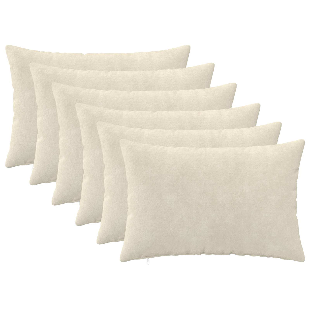 Κάλυμμα Μαξιλαριού 6 pcs HEERLEN Κρεμ 40 x 60 cm Μικροΐνες φλις