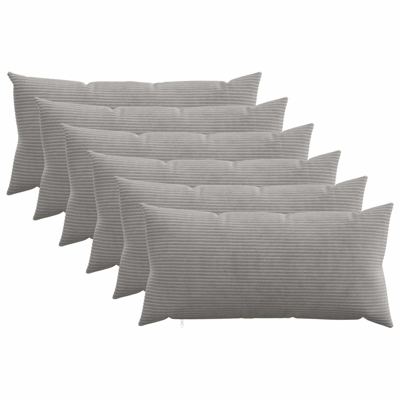 Κάλυμμα Μαξιλαριού 6 pcs HEERLEN Ανοιχτό γκρι 40 x 70 cm