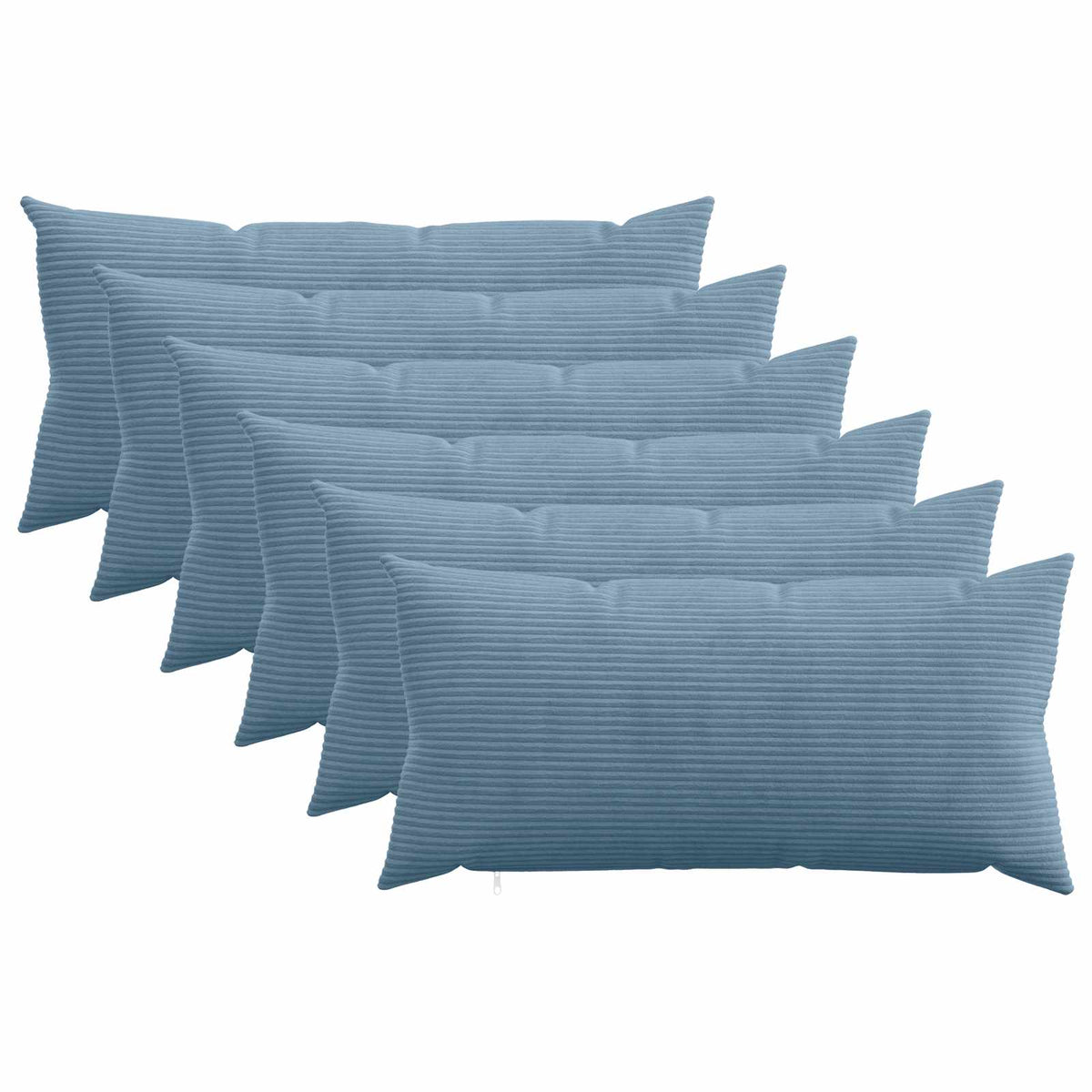 Κάλυμμα Μαξιλαριού 6 pcs HEERLEN Μπλε 40 x 70 cm κορντουρόι