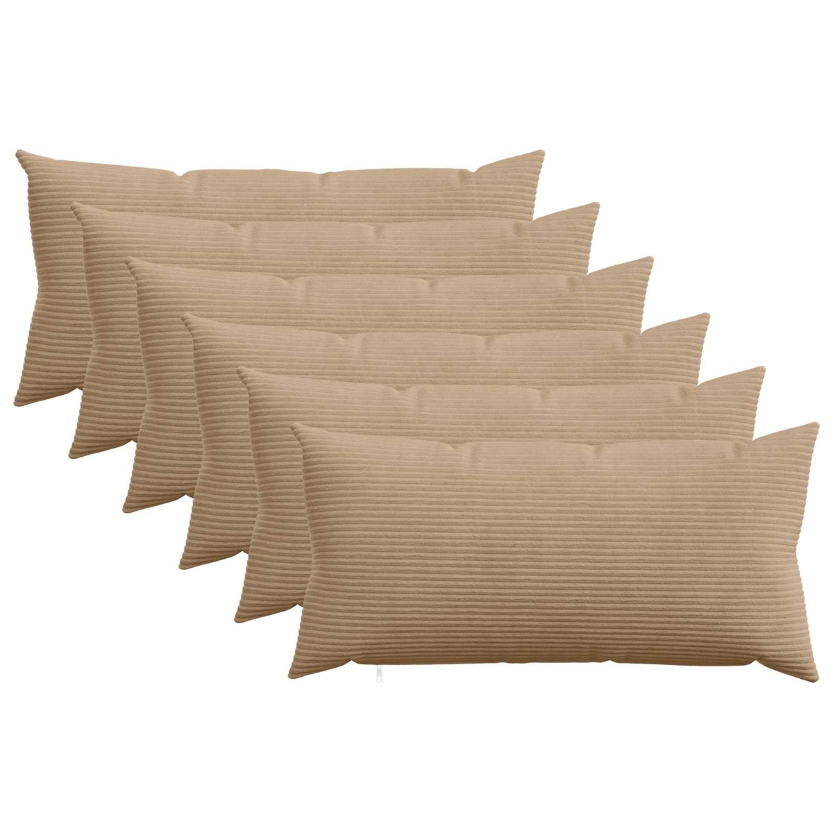 Κάλυμμα Μαξιλαριού 6 pcs HEERLEN Καφέ 40 x 70 cm κορντουρόι