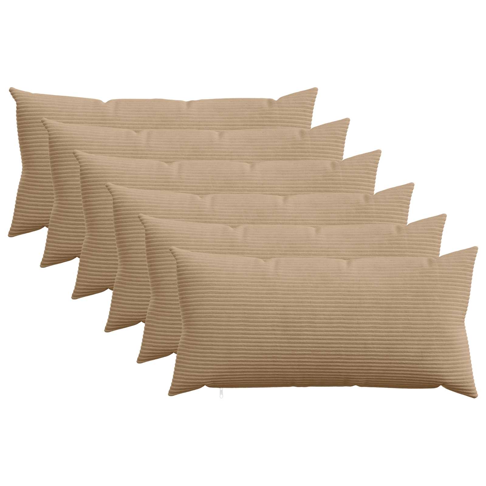 Κάλυμμα Μαξιλαριού 6 pcs HEERLEN Καφέ 40 x 70 cm κορντουρόι