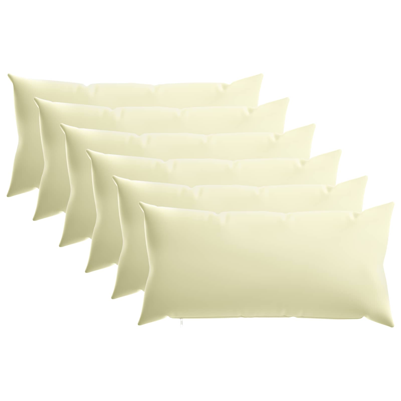 Κάλυμμα Μαξιλαριού 6 pcs HEERLEN Κρεμ 40 x 70 cm Πολυεστέρας - Pakobazaar