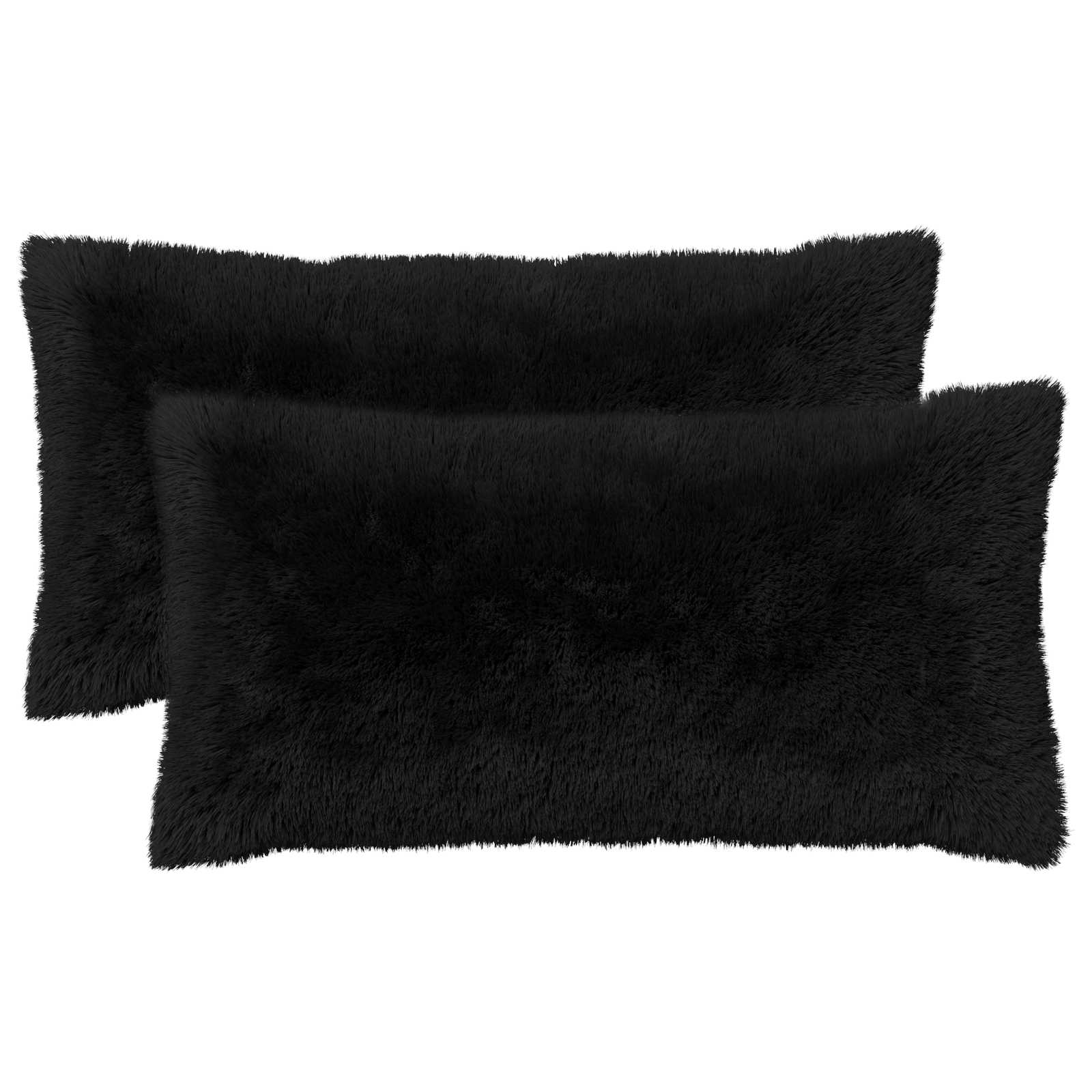 Κάλυμμα Μαξιλαριού 2 pcs HEERLEN Μαύρο 40 x 70 cm PV Φλίς - Pakobazaar
