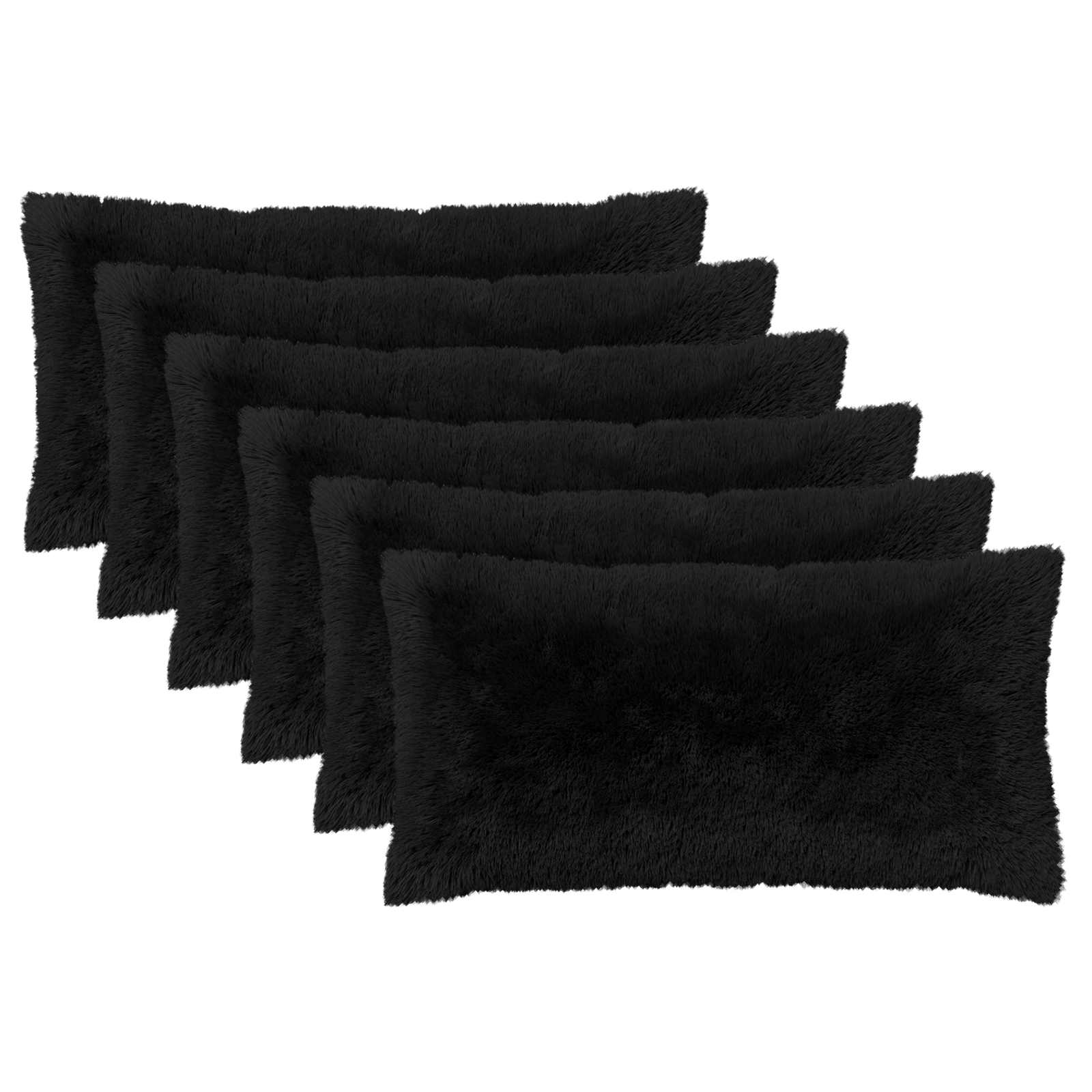 Κάλυμμα Μαξιλαριού 6 pcs HEERLEN Μαύρο 40 x 70 cm PV Φλίς