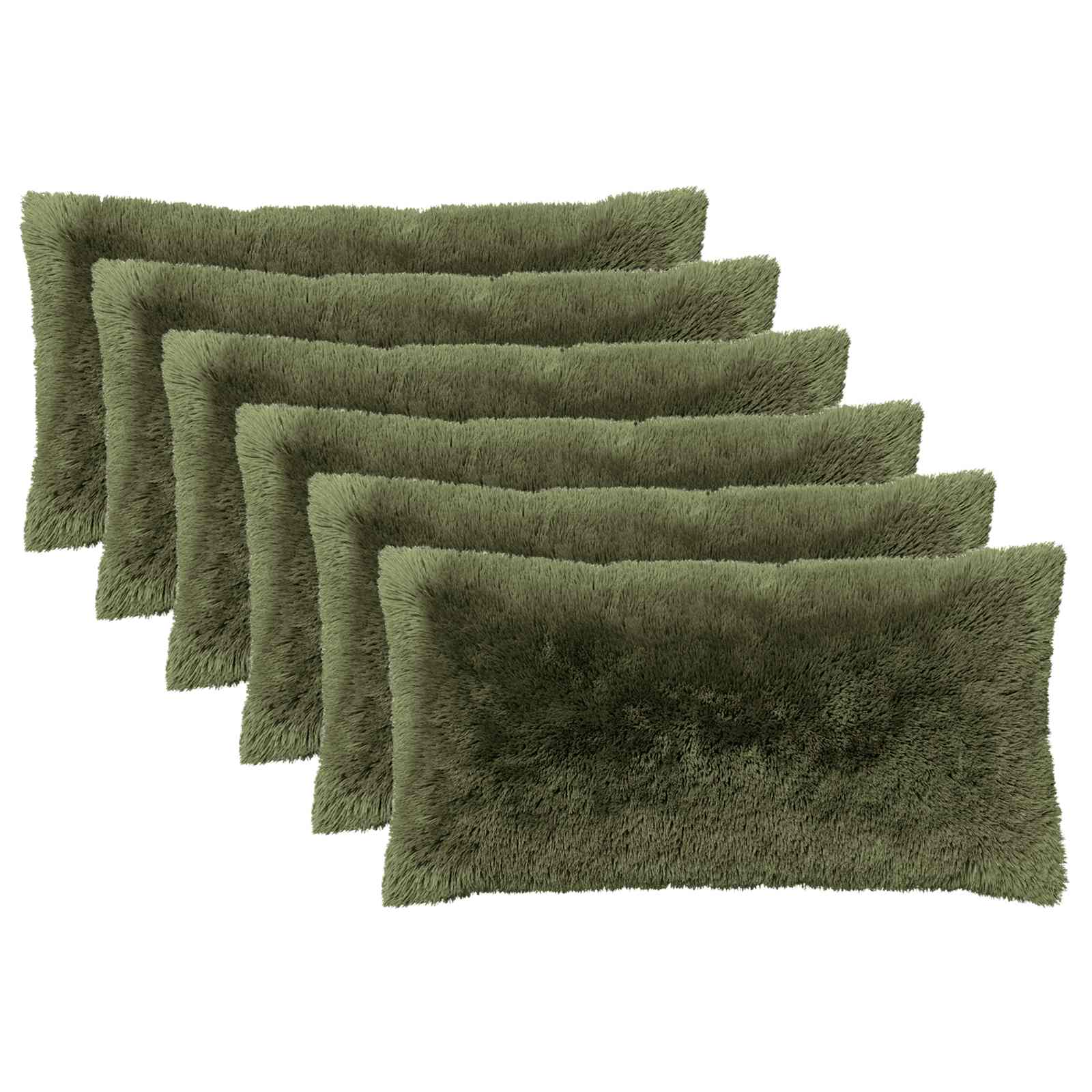 Κάλυμμα Μαξιλαριού 6 pcs HEERLEN Πράσινο 40 x 70 cm PV Φλίς - Pakobazaar