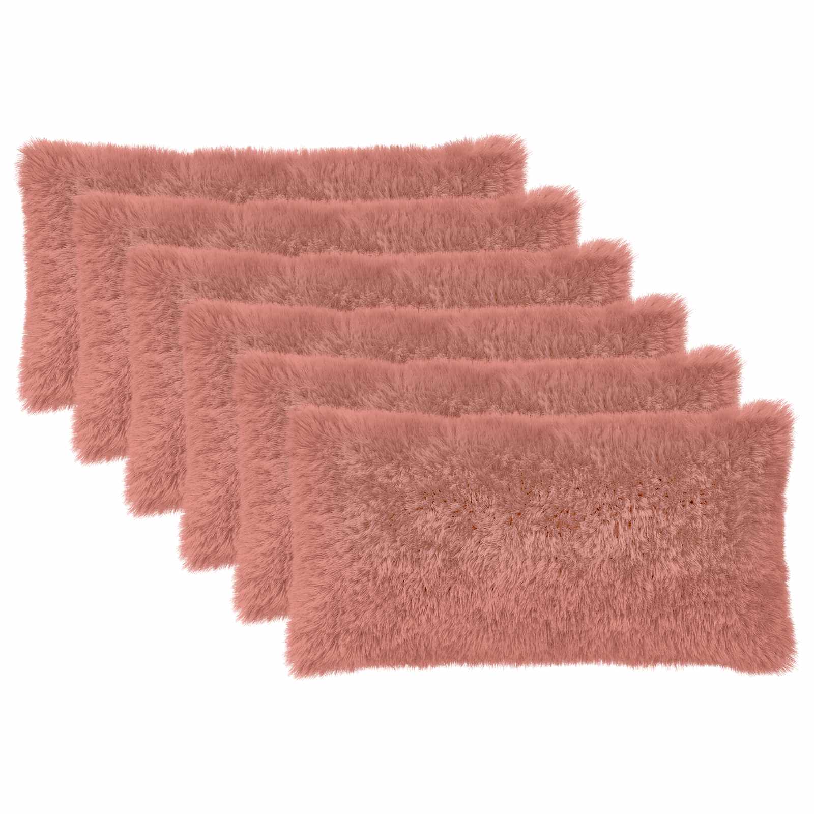 Κάλυμμα Μαξιλαριού 6 pcs HEERLEN Ροζ 40 x 70 cm PV Φλίς