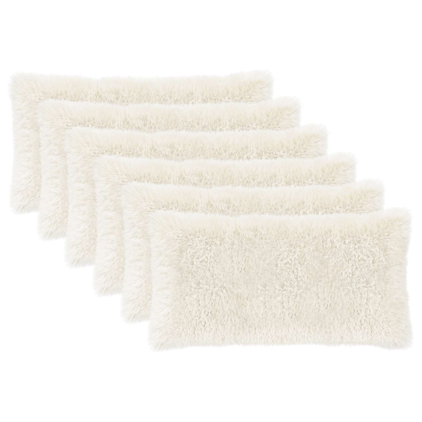 Κάλυμμα Μαξιλαριού 6 pcs HEERLEN Λευκό 40 x 70 cm PV Φλίς - Pakobazaar
