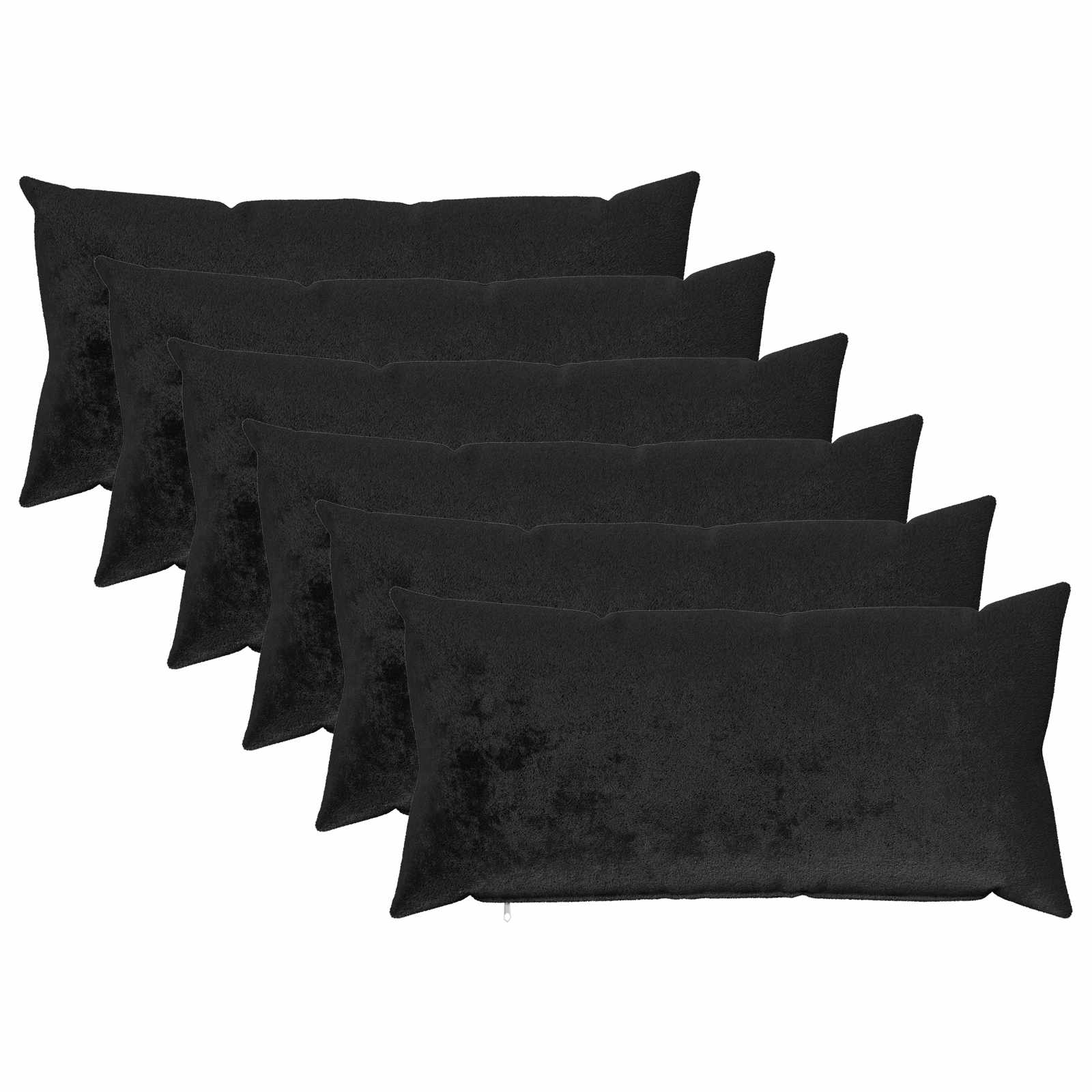 Κάλυμμα Μαξιλαριού 6 pcs HEERLEN Μαύρο 40 x 70 cm Φανέλα