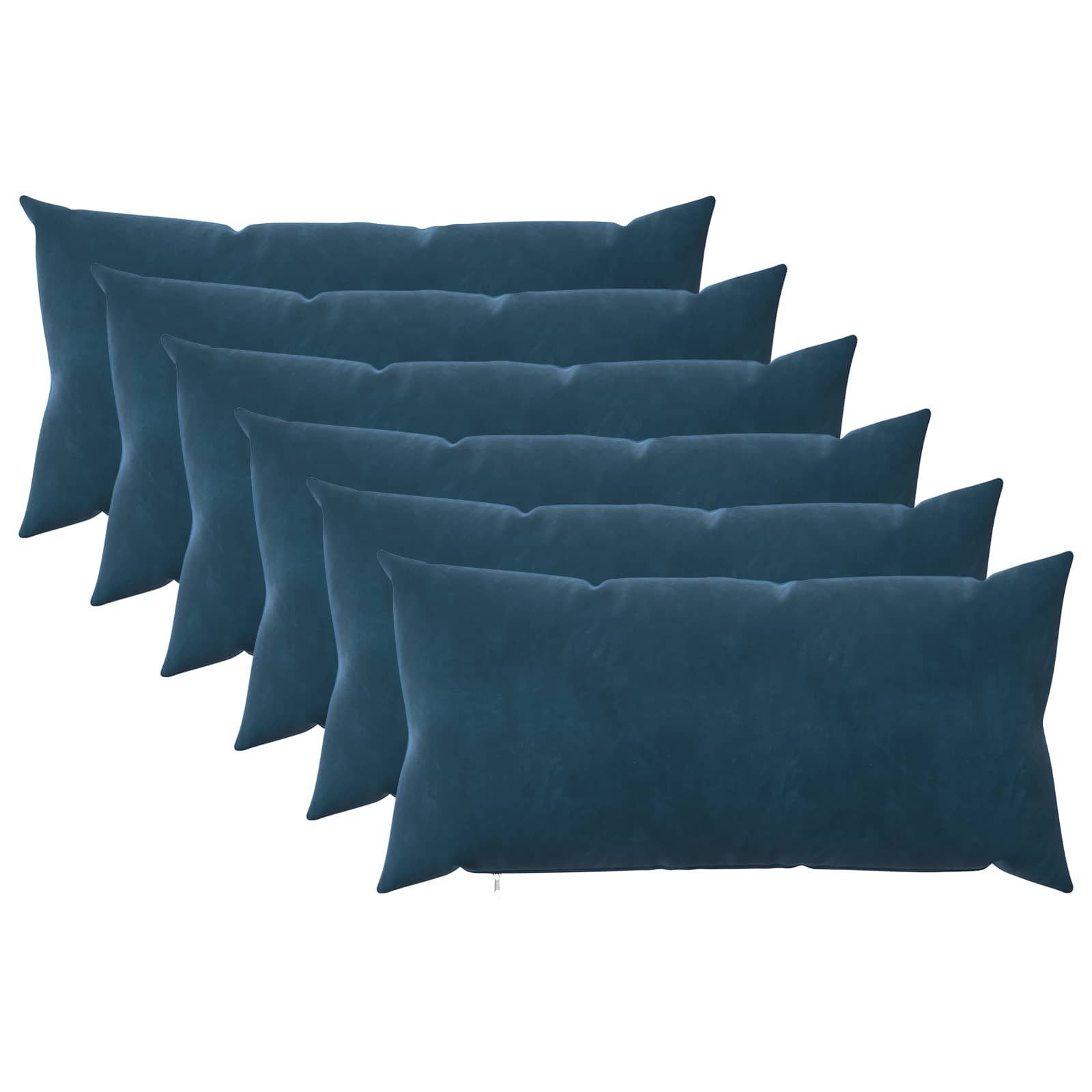 Κάλυμμα Μαξιλαριού 6 pcs HEERLEN Μπλε 40 x 80 cm Βελούδο