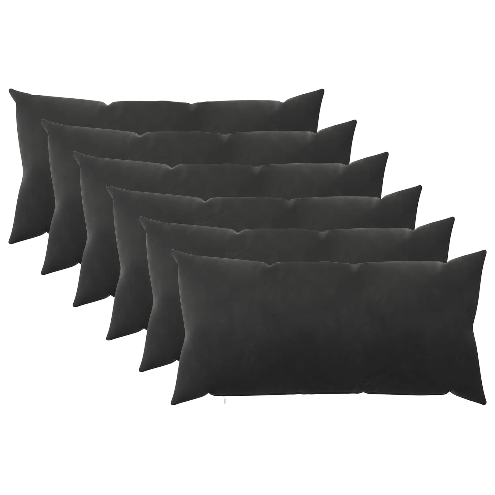 Κάλυμμα Μαξιλαριού 6 pcs HEERLEN Μαύρο 40 x 80 cm Βελούδο