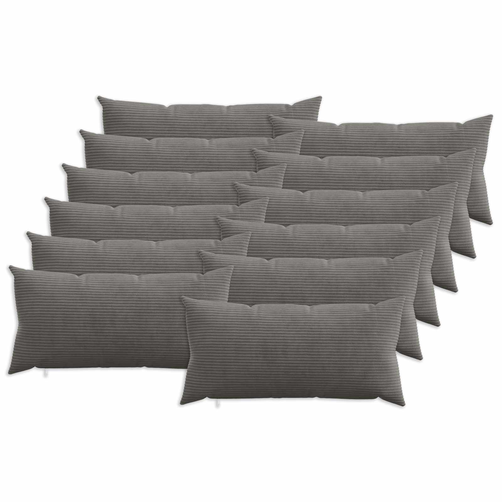 Κάλυμμα Μαξιλαριού 12 pcs HEERLEN Σκούρο Γκρι 40 x 80 cm