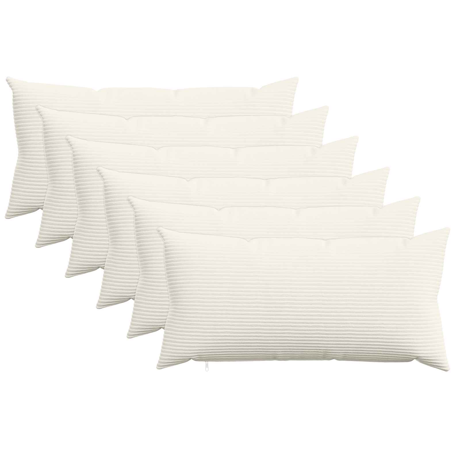 Κάλυμμα Μαξιλαριού 6 pcs HEERLEN Κρεμ 40 x 80 cm κορντουρόι